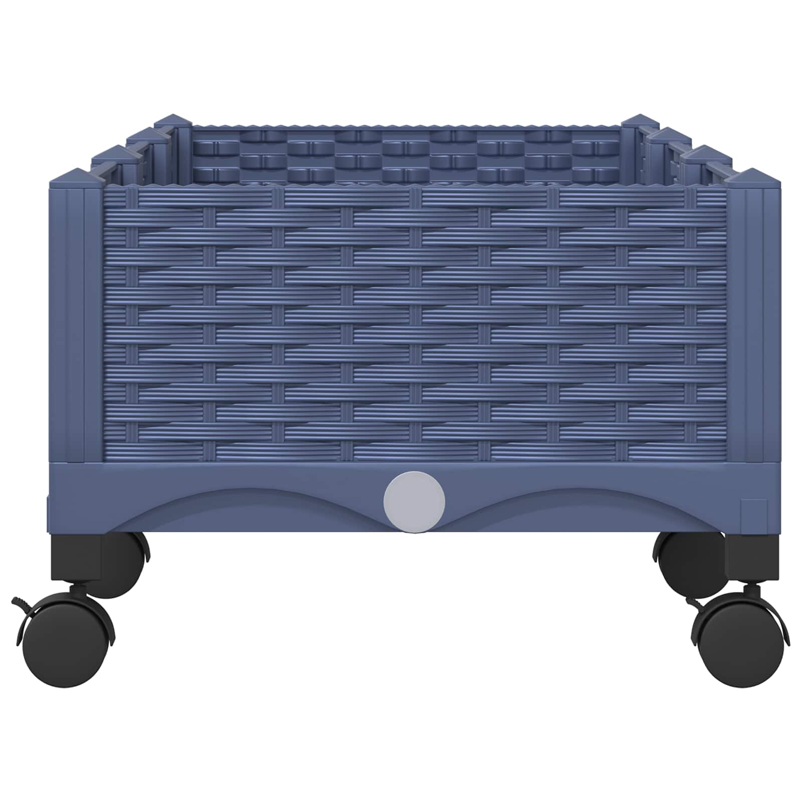 Vaso da Giardino con Ruote Blu Grigio 120 x 40 x 33 cm PP