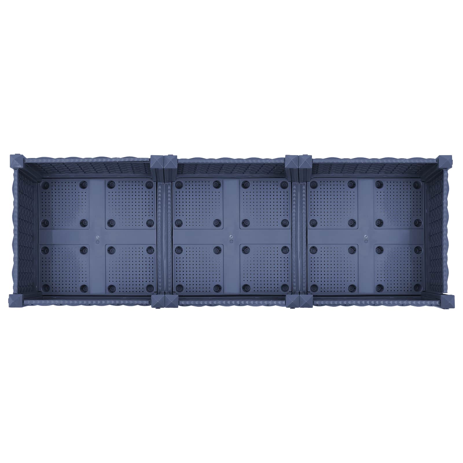 Vaso da Giardino con Ruote Blu Grigio 120 x 40 x 33 cm PP