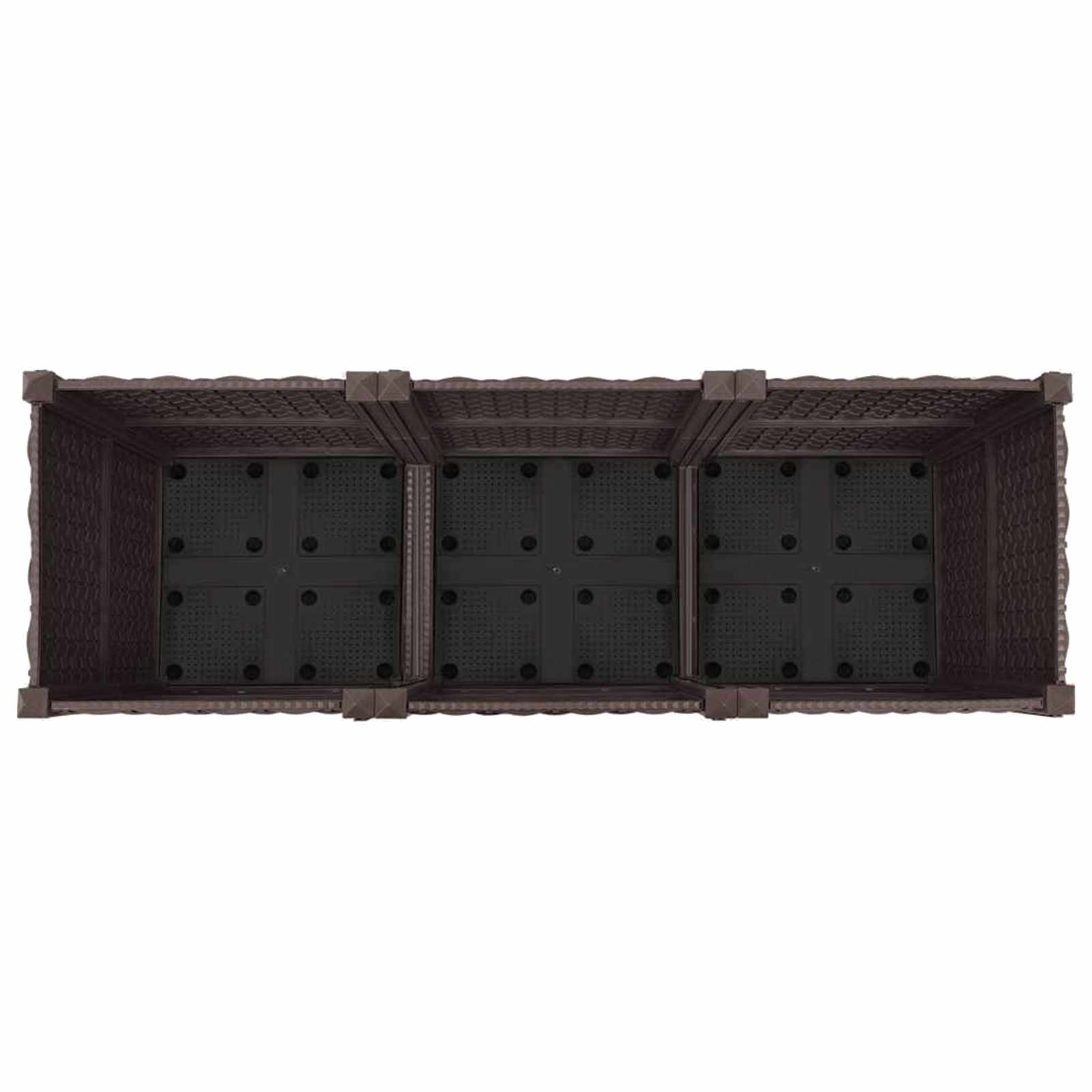 Vaso da Giardino con Ruote Marrone 120 x 40 x 44 cm PP