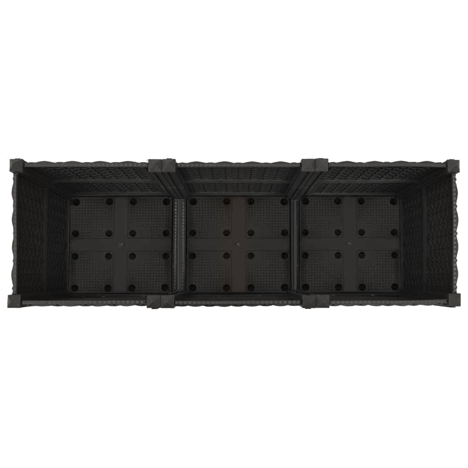 Vaso da Giardino con Ruote Nero 120 x 40 x 44 cm PP