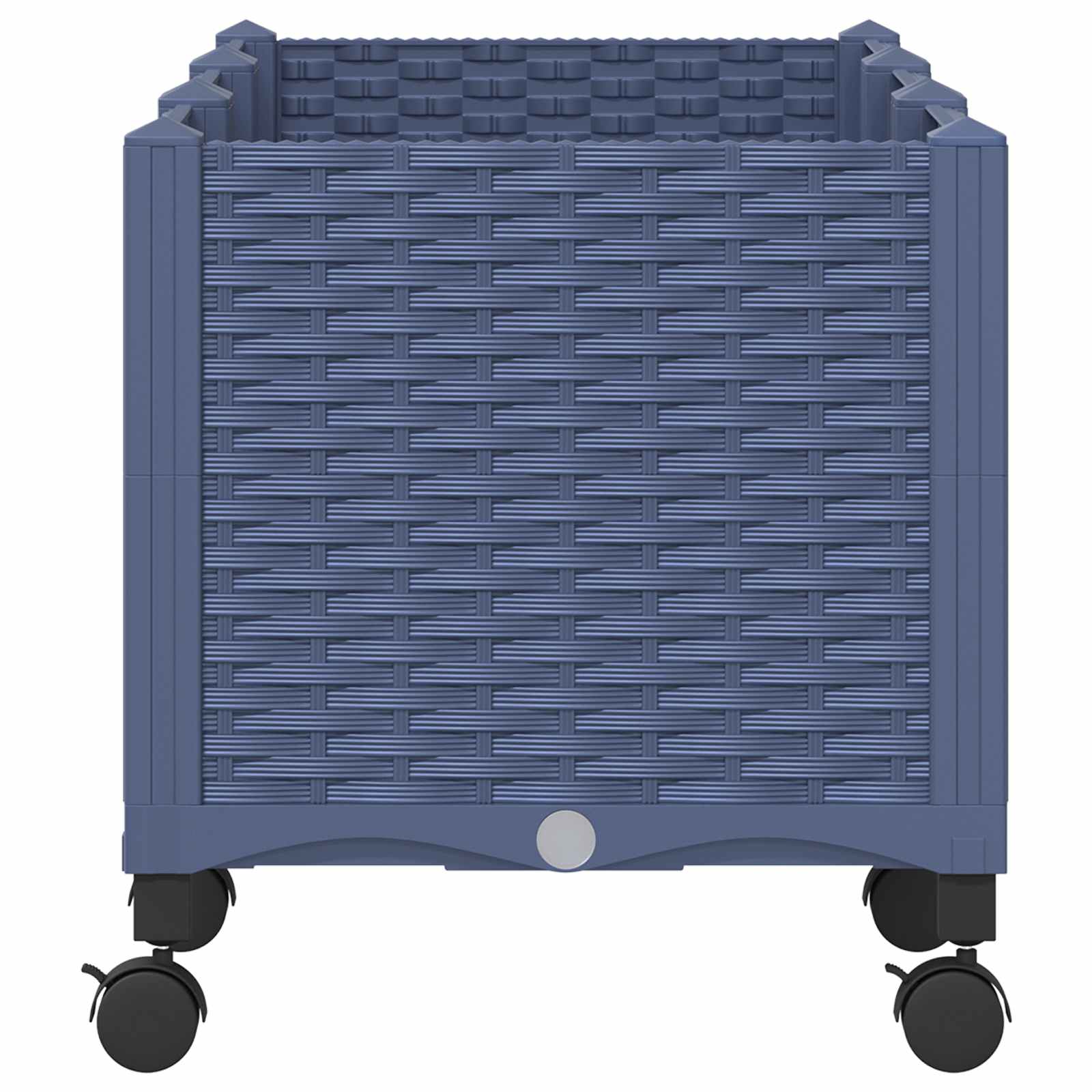 Vaso da Giardino con Ruote Blu Grigio 120 x 40 x 48 cm PP