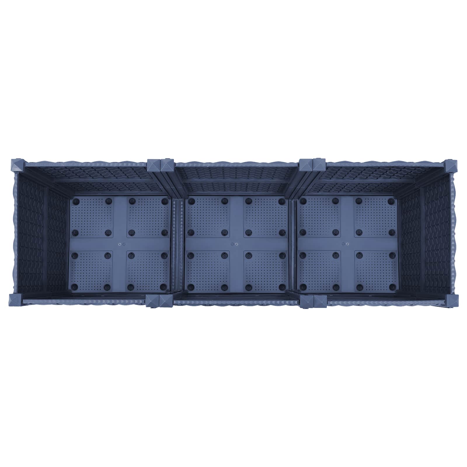 Vaso da Giardino con Ruote Blu Grigio 120 x 40 x 48 cm PP