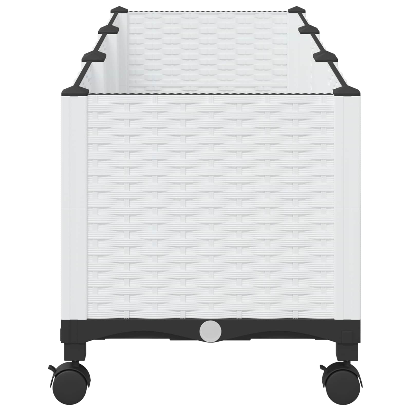 Vaso da Giardino con Ruote Bianco 120 x 40 x 48 cm PP