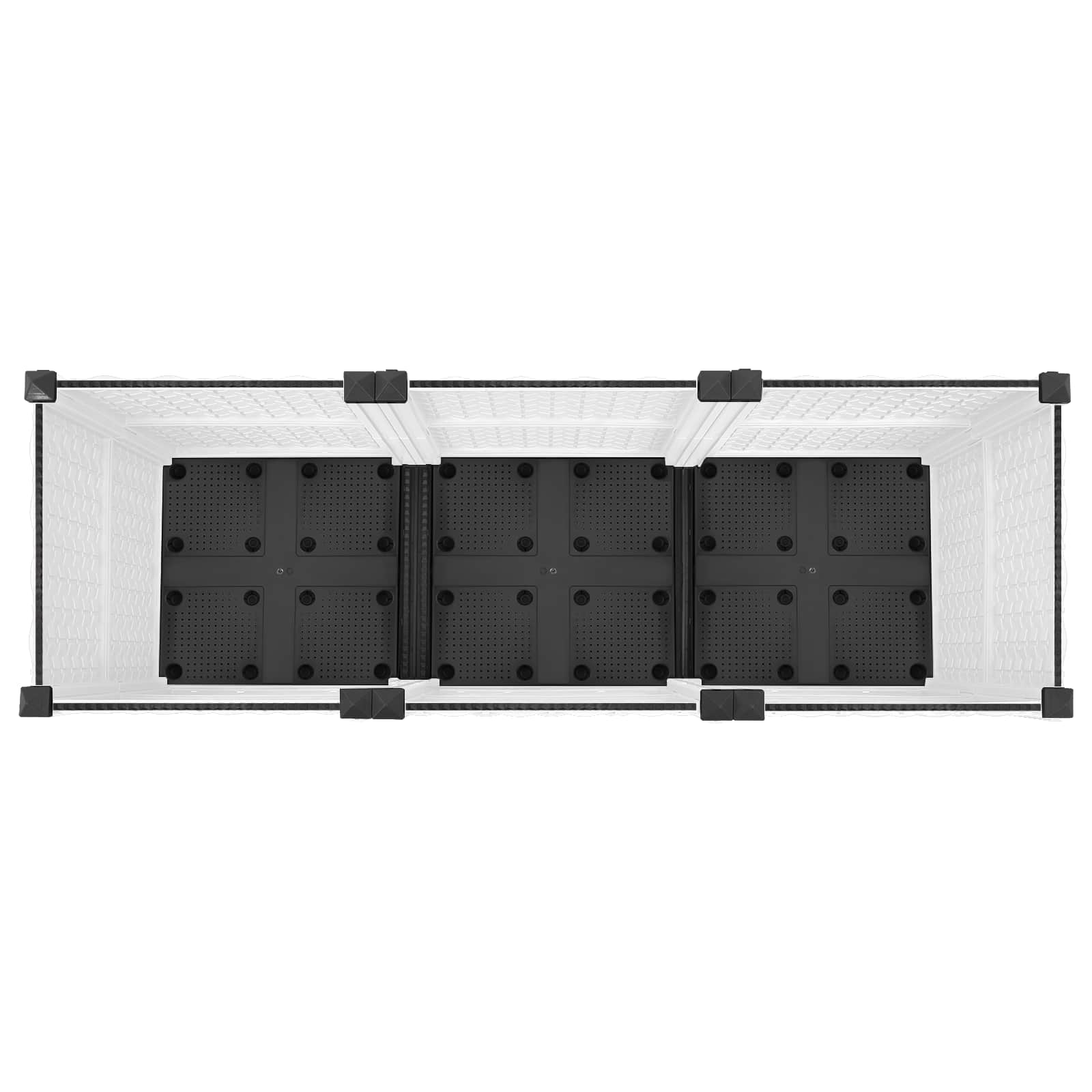 Vaso da Giardino con Ruote Bianco 120 x 40 x 48 cm PP
