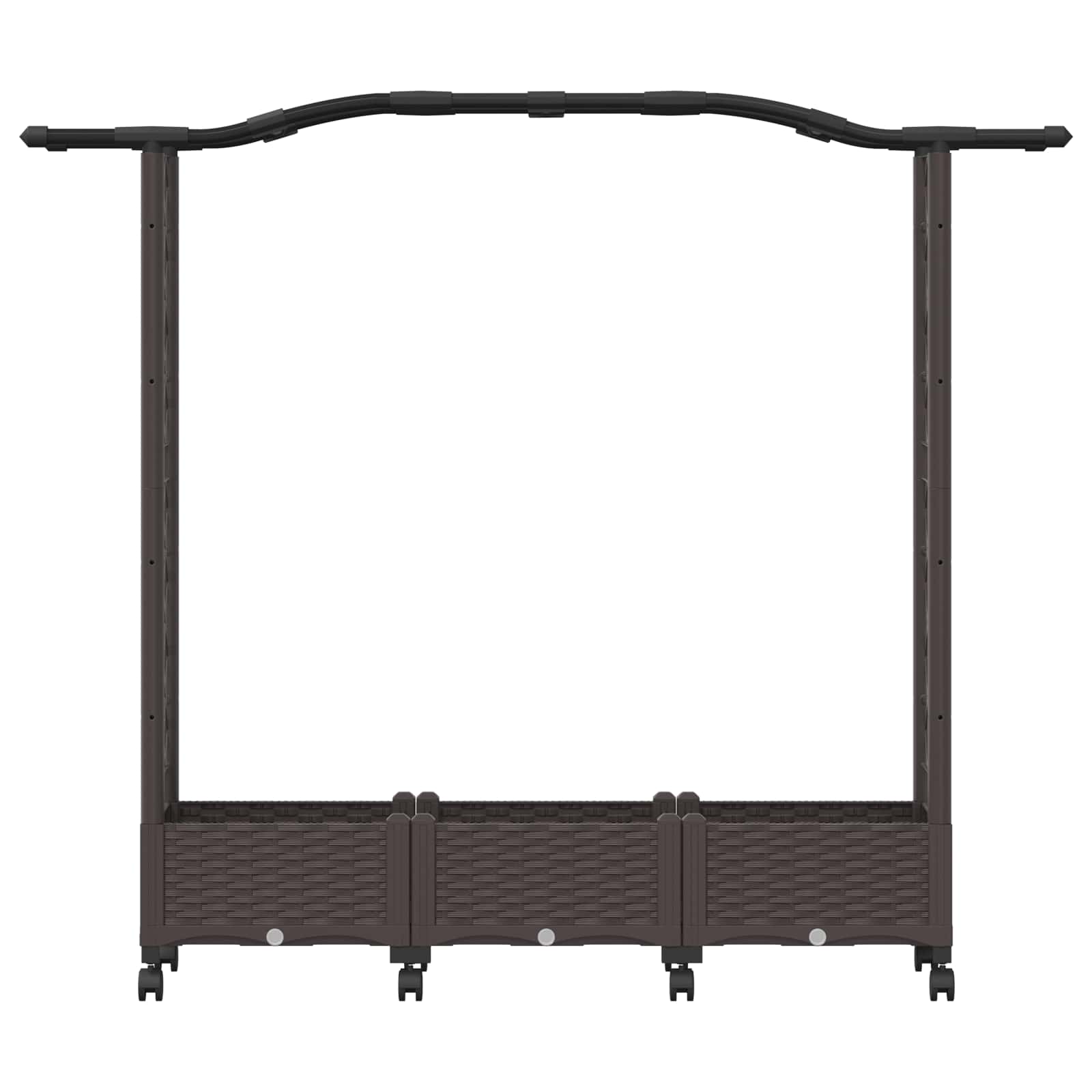 Letto rialzato con traliccio e ruote Marrone 169 x 40 x 129 cm
