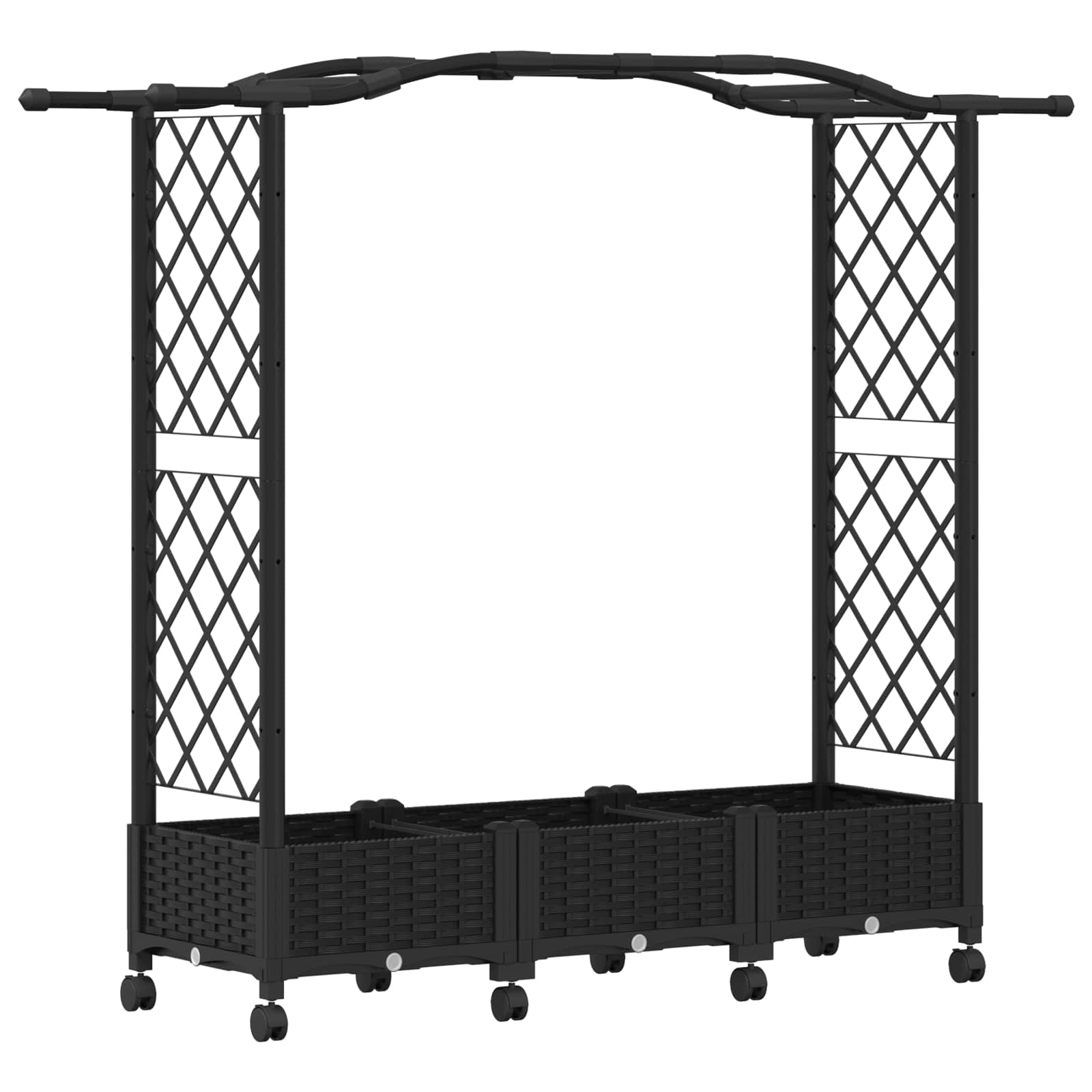 Letto Rialzato con Griglia e Tetto Nero 169 x 40 x 129 cm PP