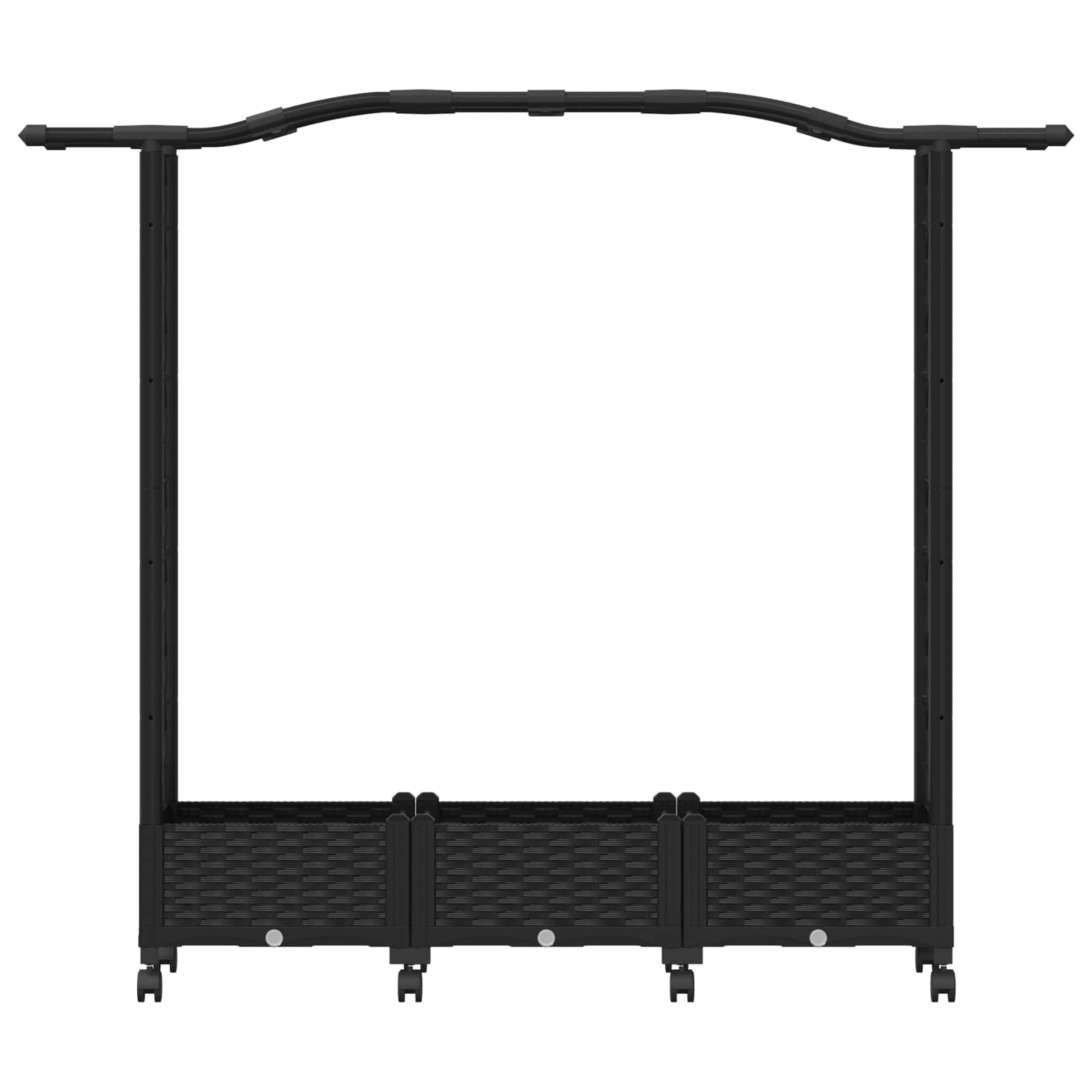 Letto Rialzato con Griglia e Tetto Nero 169 x 40 x 129 cm PP