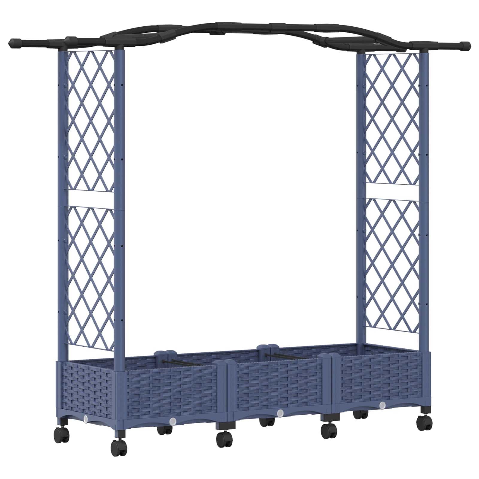 Letto Rialzato con Griglia e Tetto Grigio 169 x 40 x 129 cm PP