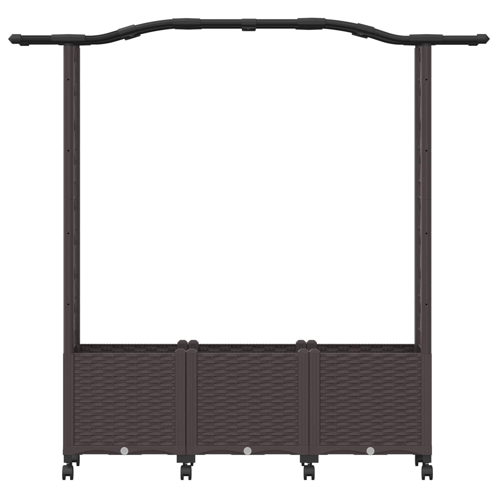 Letto Rialzato con Griglia e Tetto Marrone 164 x 40 x 144 cm PP