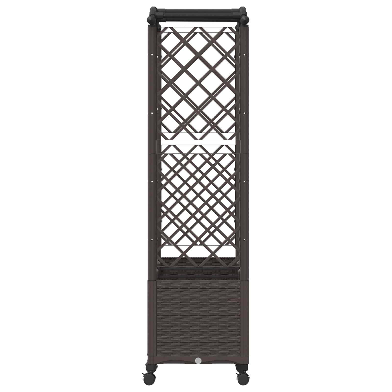Letto Rialzato con Griglia e Tetto Marrone 164 x 40 x 144 cm PP