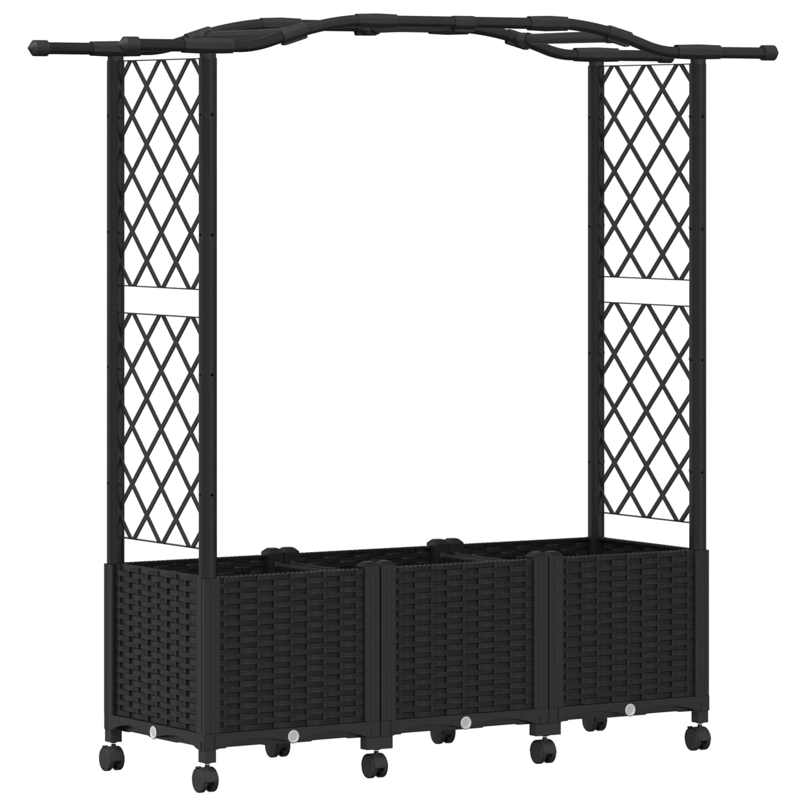 Letto Rialzato con Griglia e Tetto Nero 164 x 40 x 144 cm PP