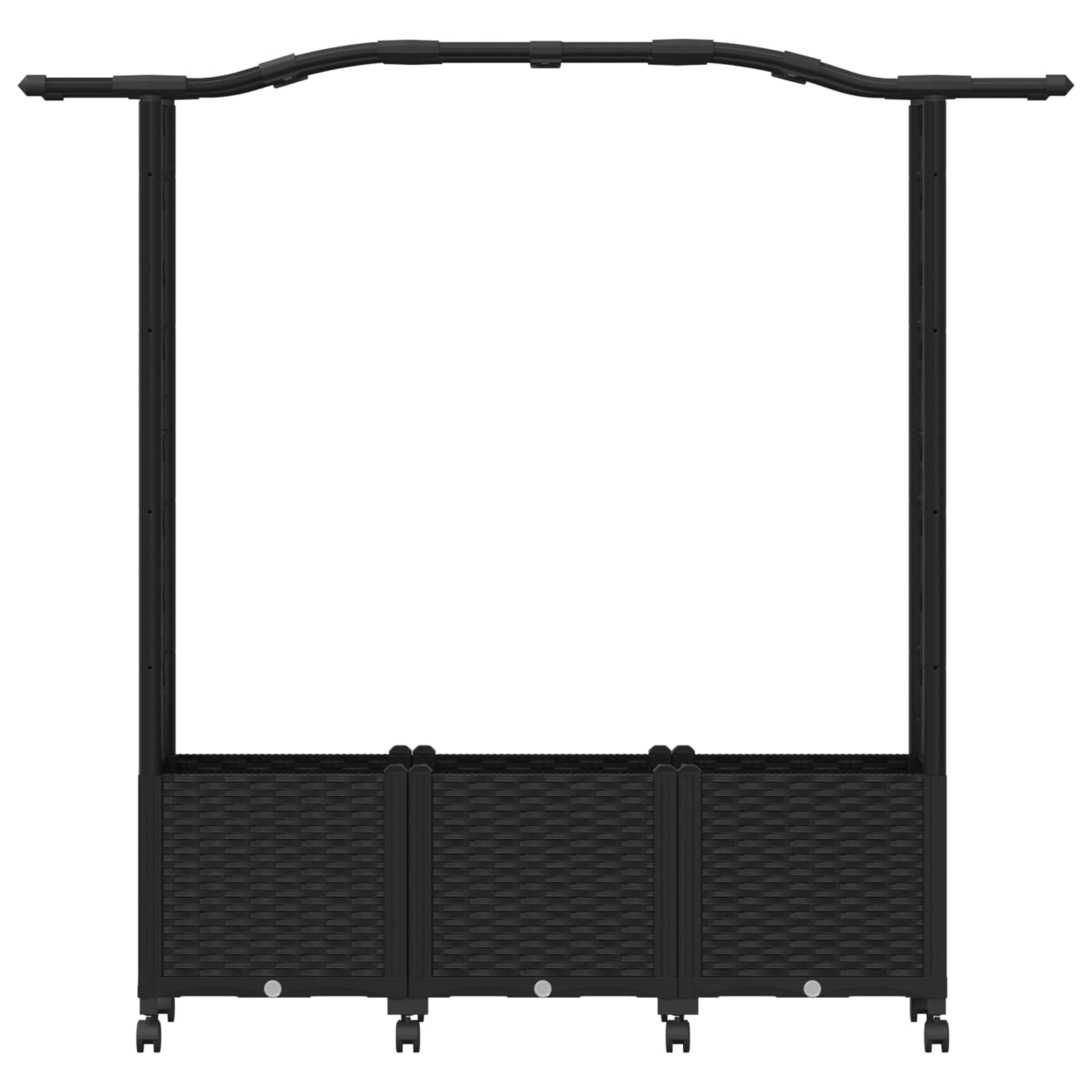 Letto Rialzato con Griglia e Tetto Nero 164 x 40 x 144 cm PP