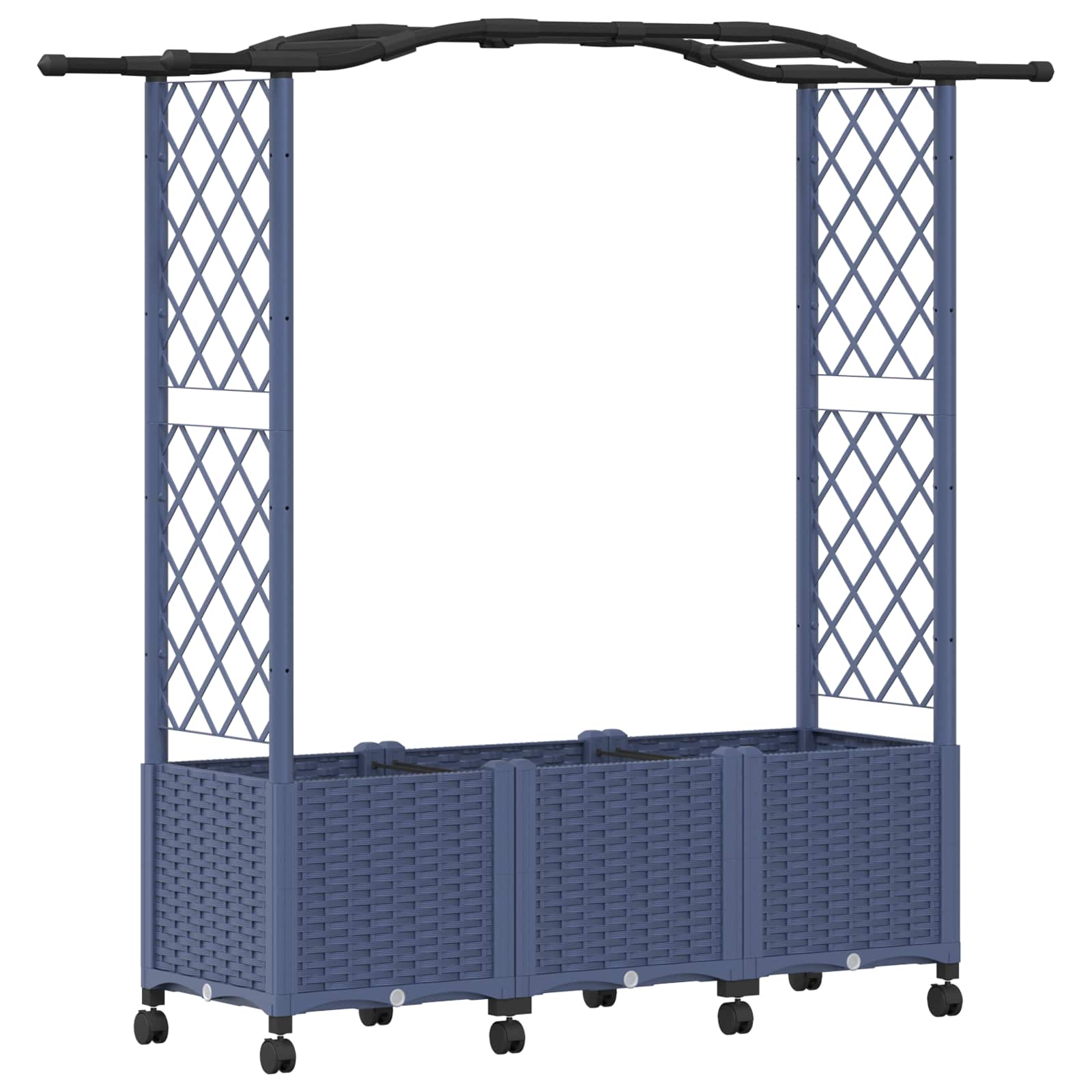 Letto Rialzato con Griglia e Tetto Grigio 164 x 40 x 144 cm PP