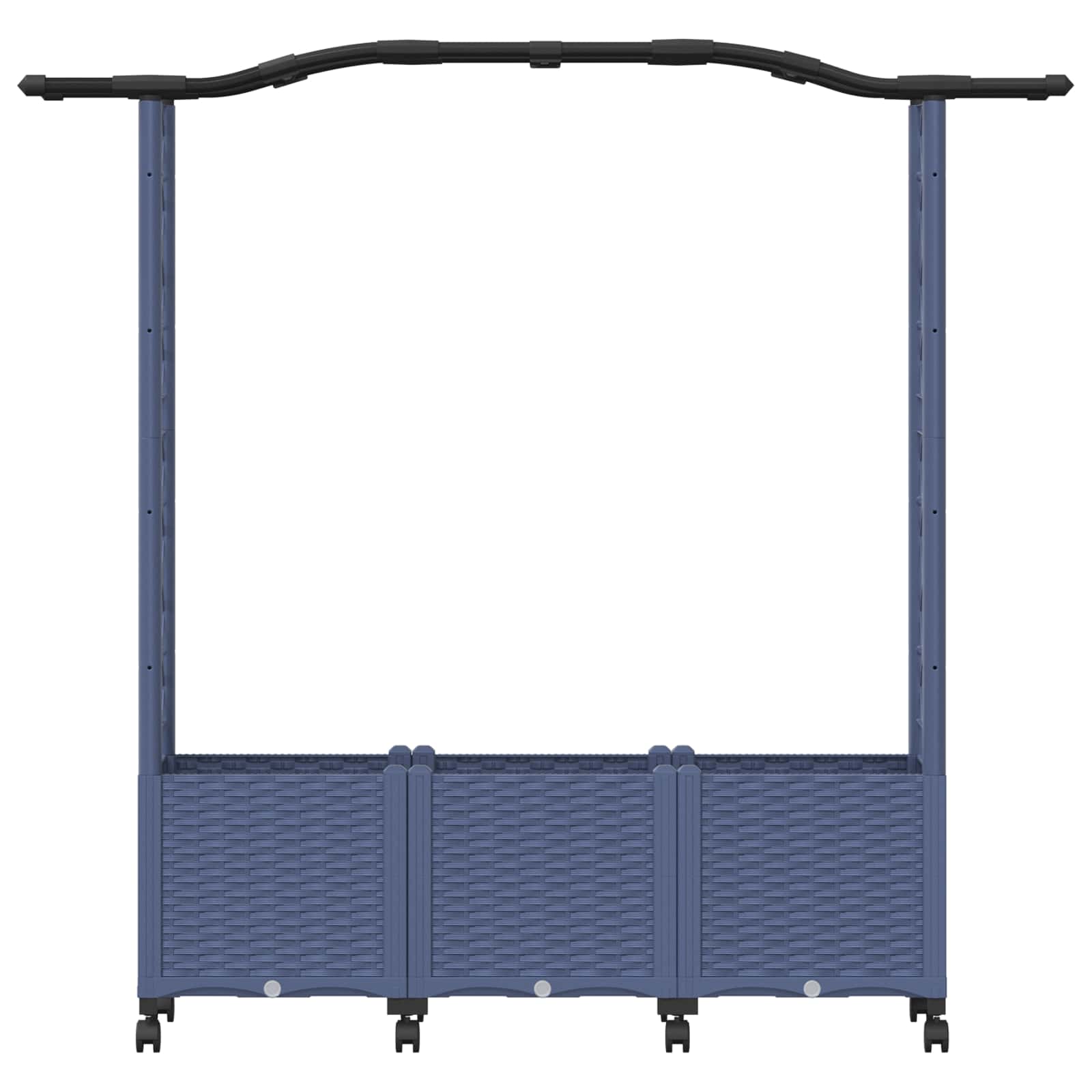 Letto Rialzato con Griglia e Tetto Grigio 164 x 40 x 144 cm PP