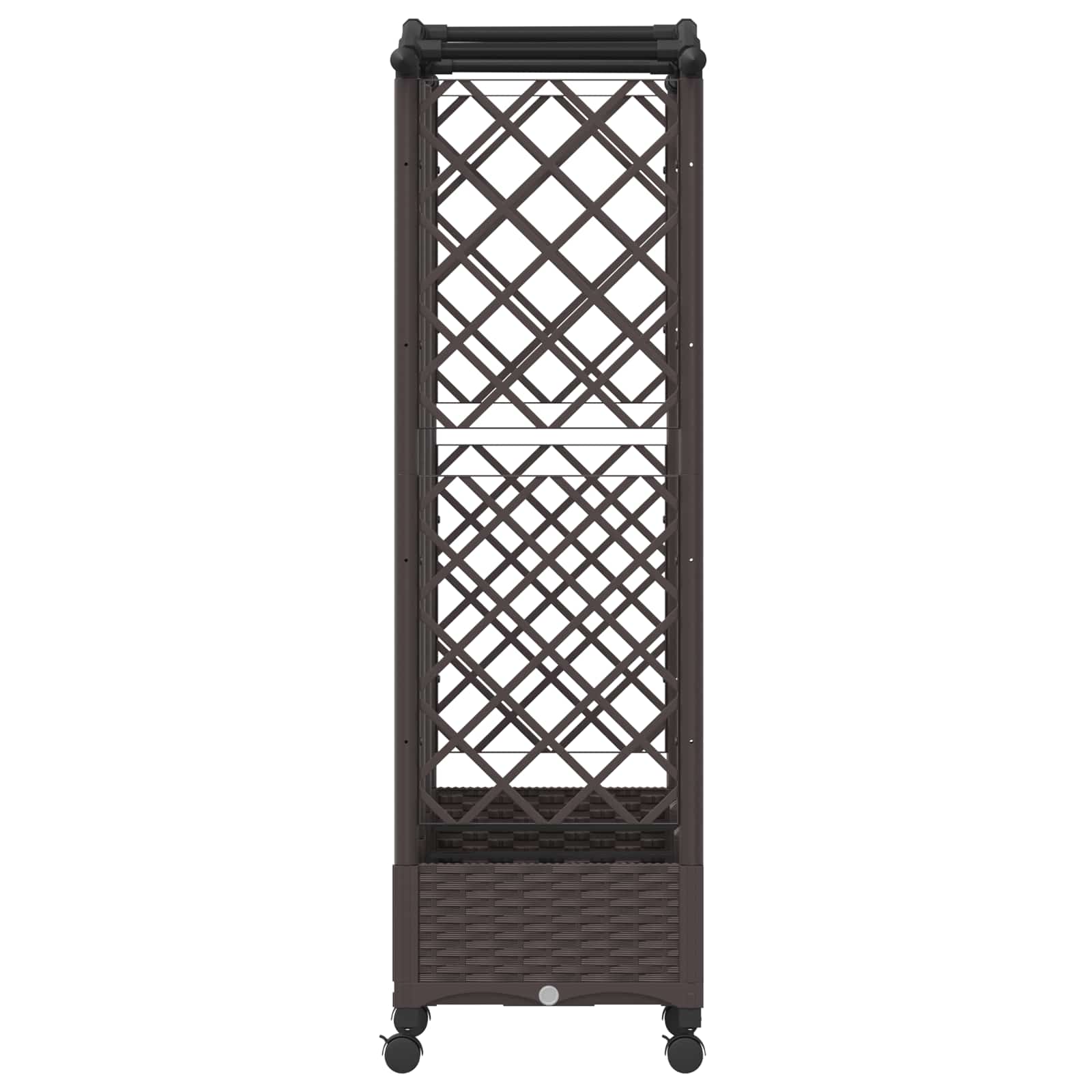 Letto Rialzato con Griglia e Tetto Marrone 163 x 40 x 129 cm PP
