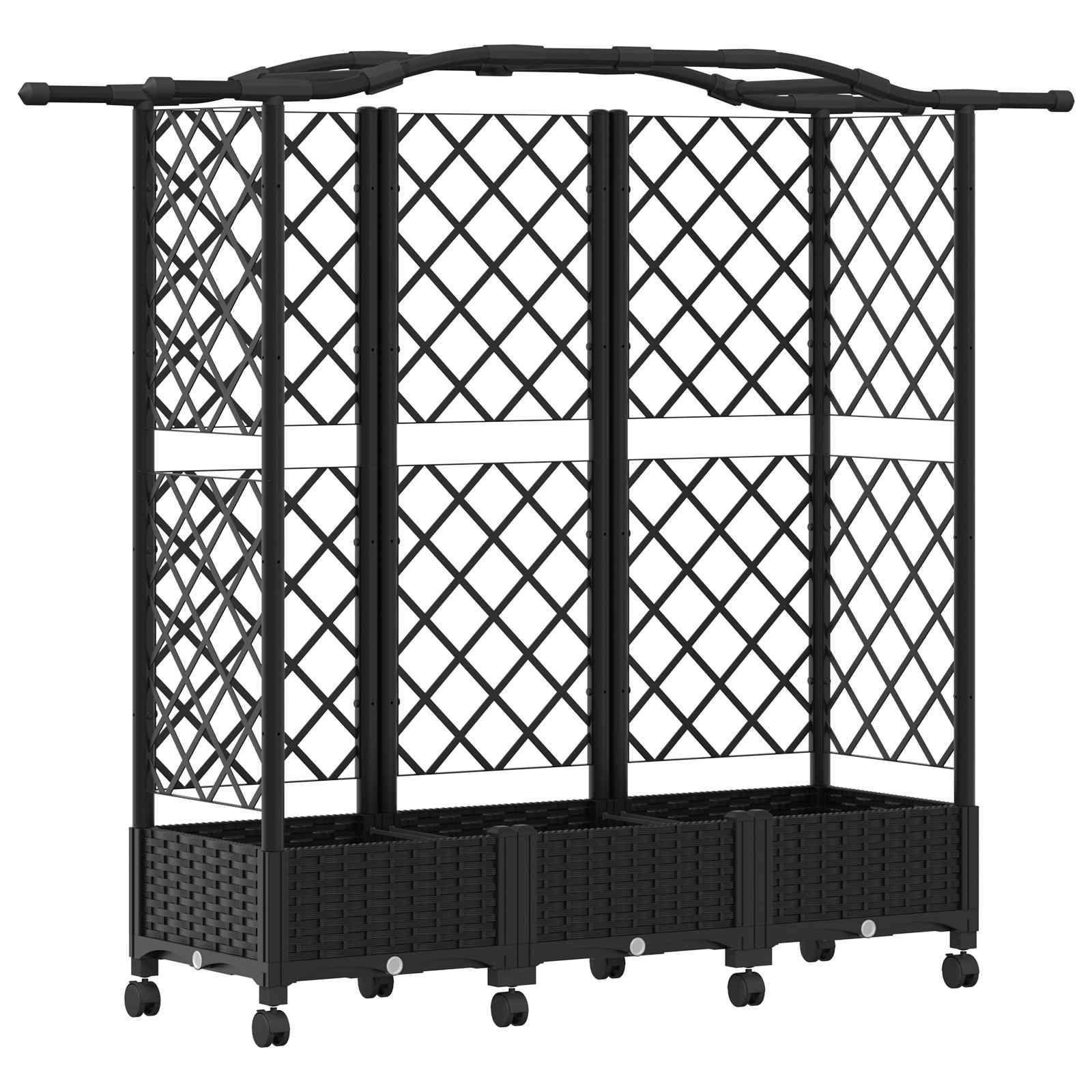 Letto Rialzato con Griglia e Tetto Nero 163 x 40 x 129 cm PP