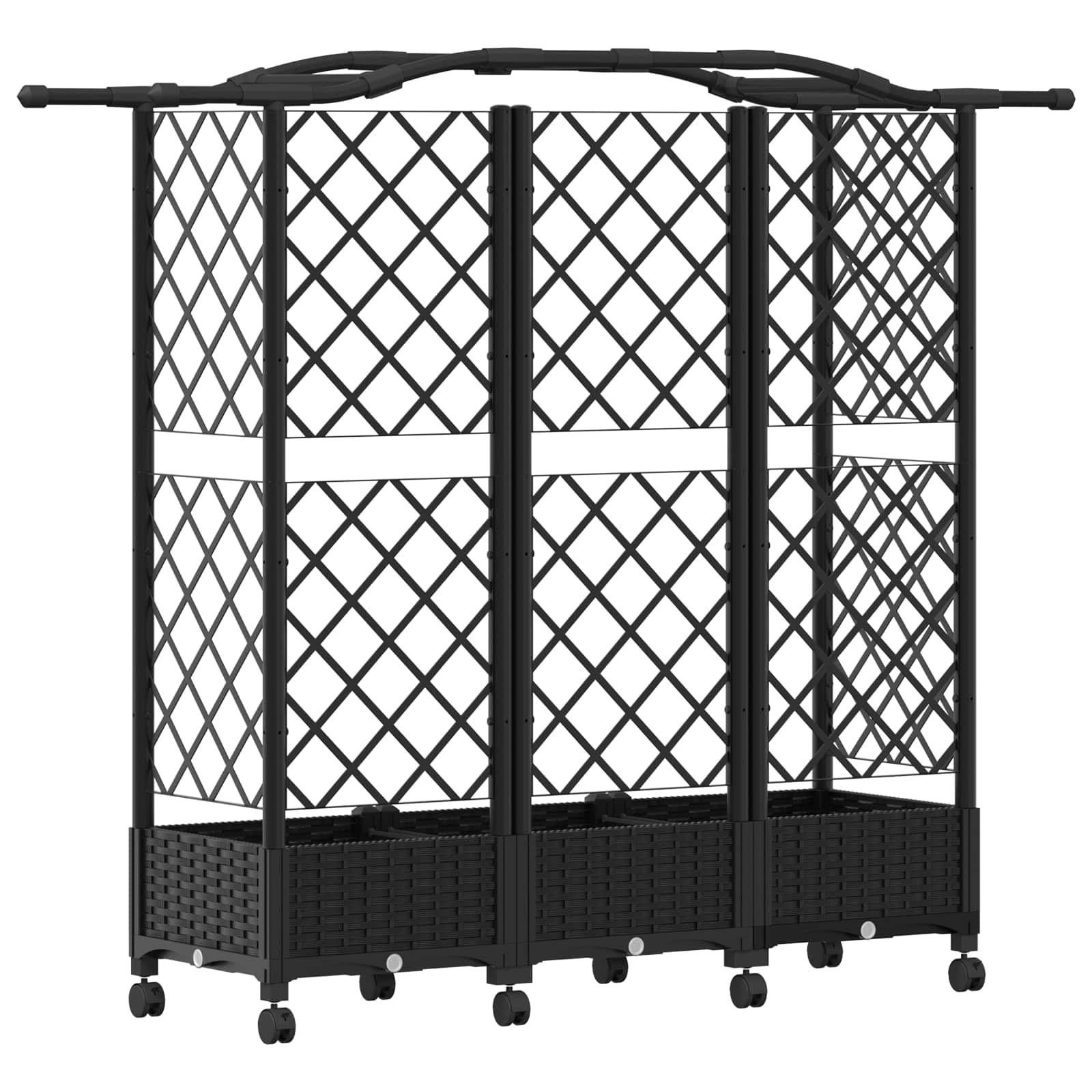 Letto Rialzato con Griglia e Tetto Nero 163 x 40 x 129 cm PP