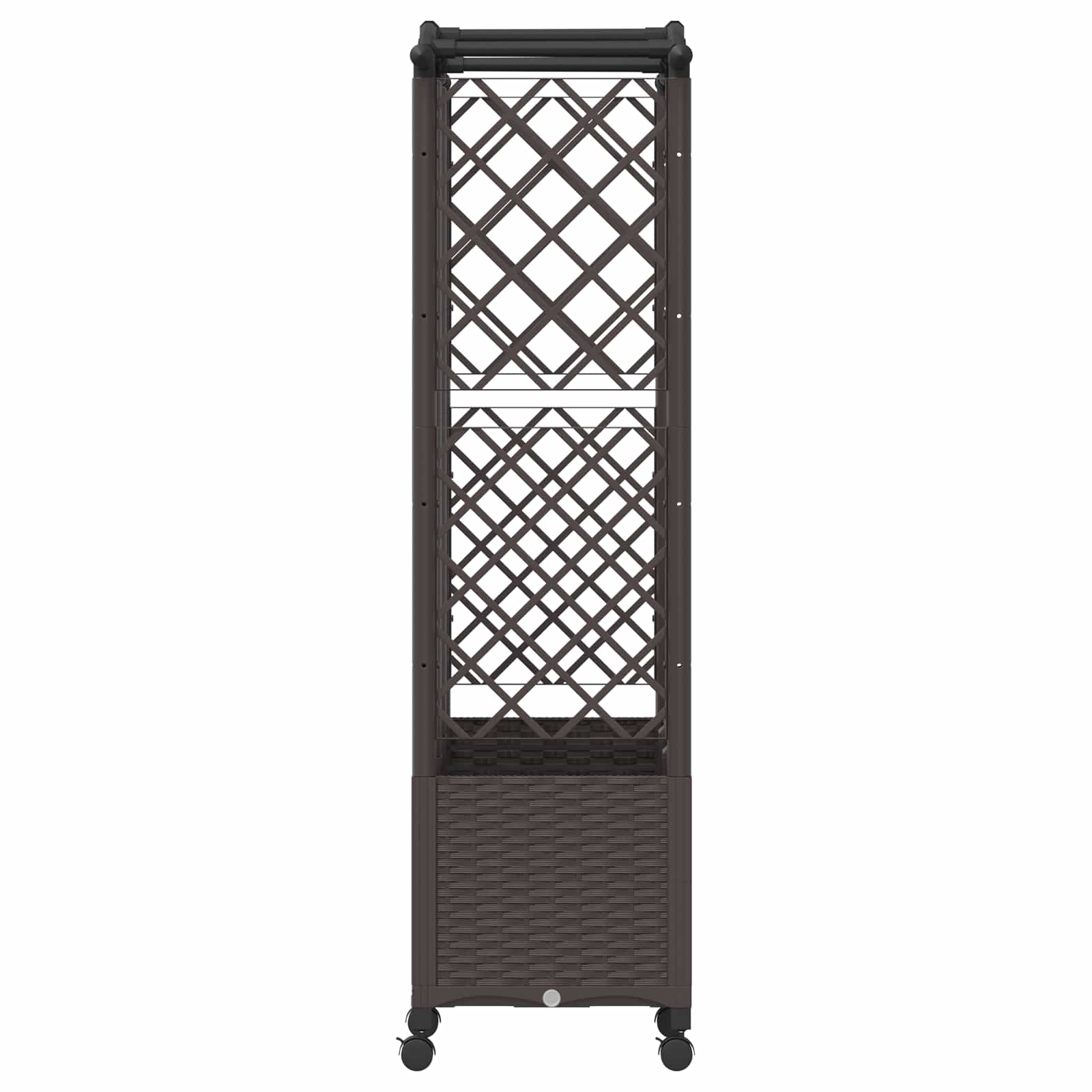 Letto Rialzato con Griglia e Tetto Marrone 163 x 40 x 144 cm PP