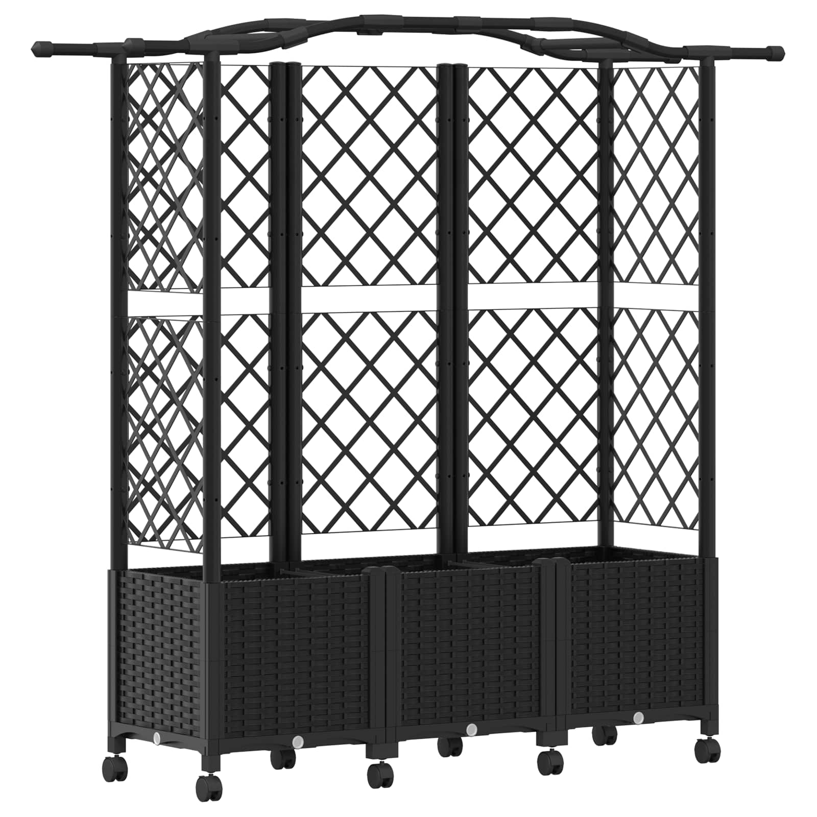 Letto Rialzato con Griglia e Tetto Nero 163 x 40 x 144 cm PP
