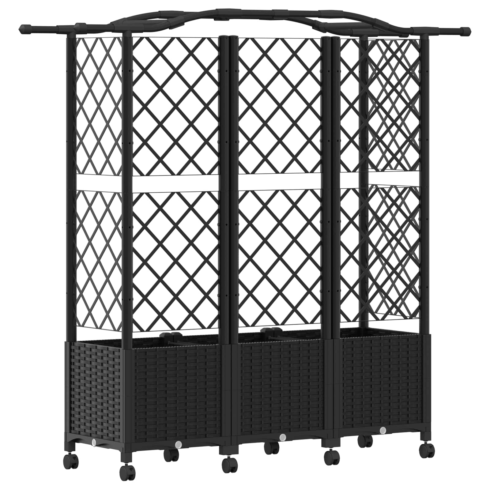 Letto Rialzato con Griglia e Tetto Nero 163 x 40 x 144 cm PP