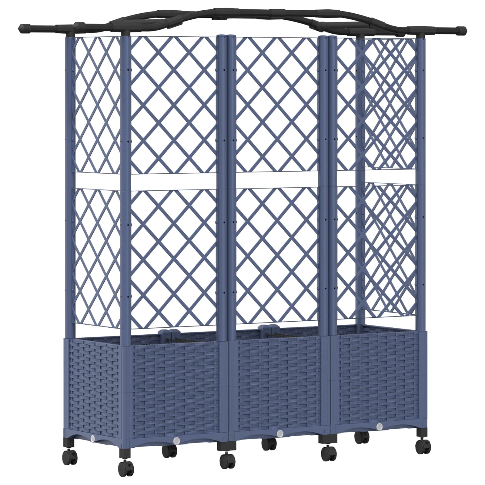 Letto Rialzato con Griglia e Tetto Grigio 163 x 40 x 144 cm PP