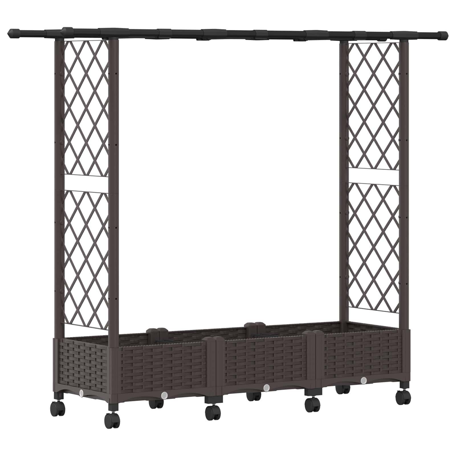Letto Rialzato con Griglia e Tetto Marrone 164 x 40 x 127 cm PP