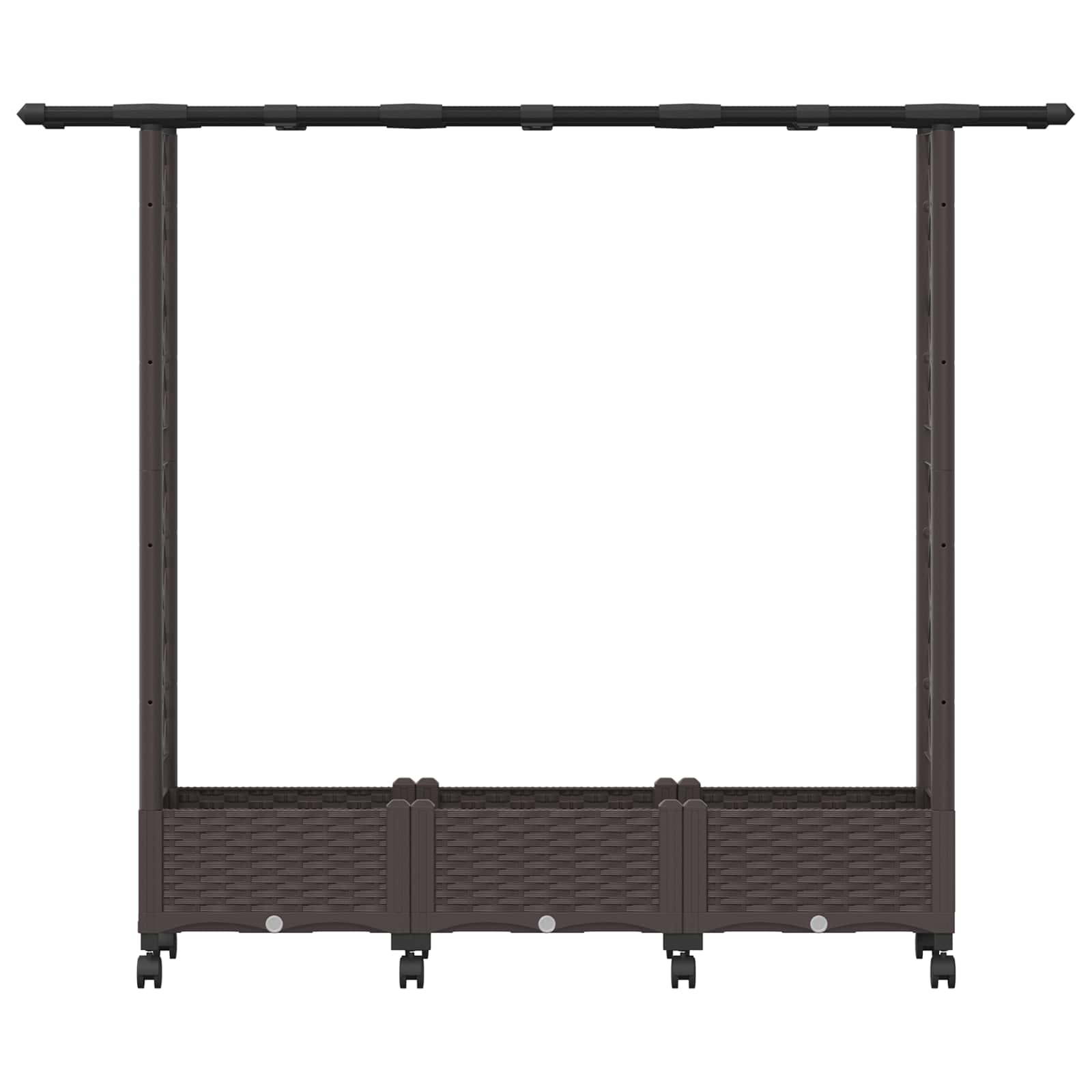 Letto Rialzato con Griglia e Tetto Marrone 164 x 40 x 127 cm PP