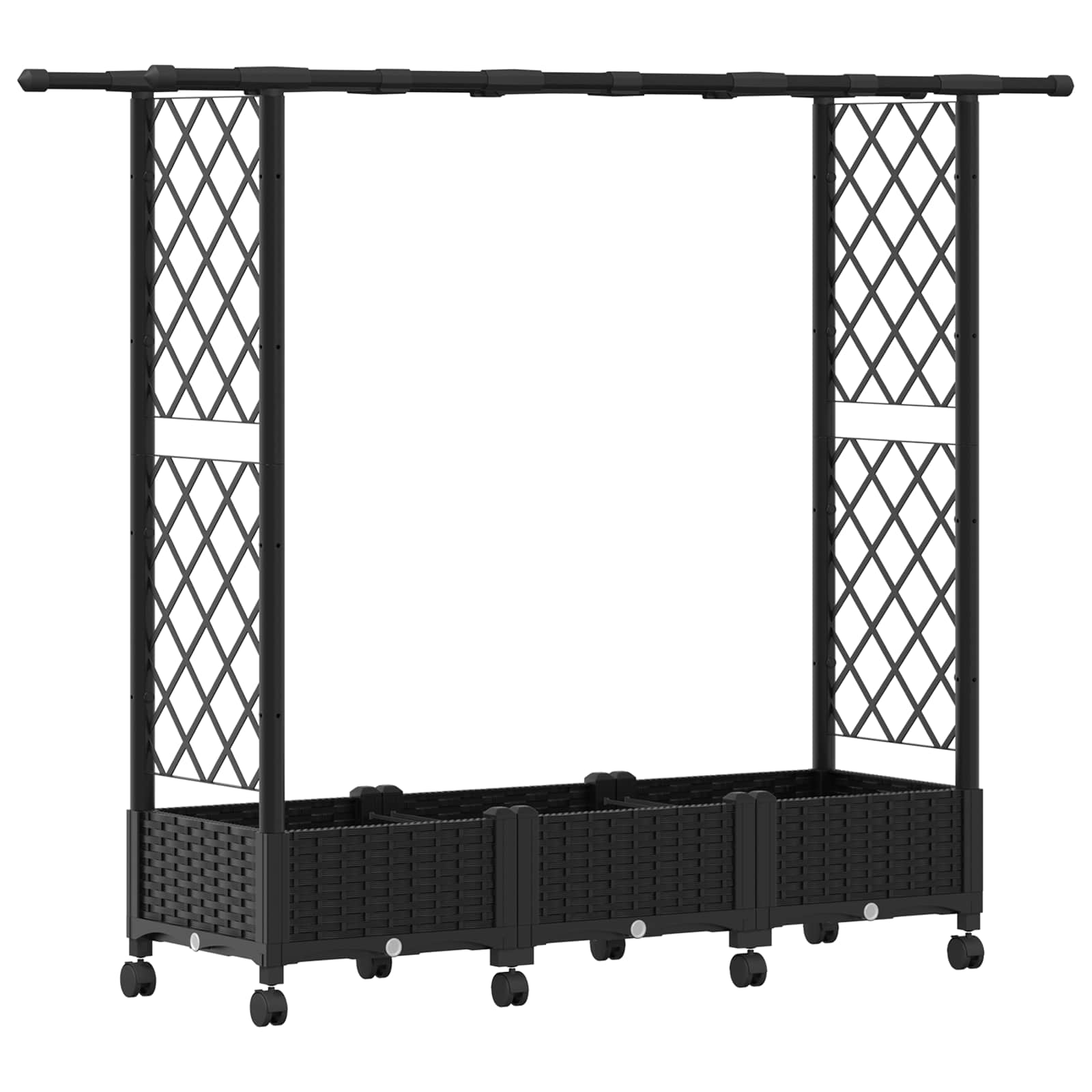 Letto Rialzato con Griglia e Tetto Nero 164 x 40 x 127 cm PP