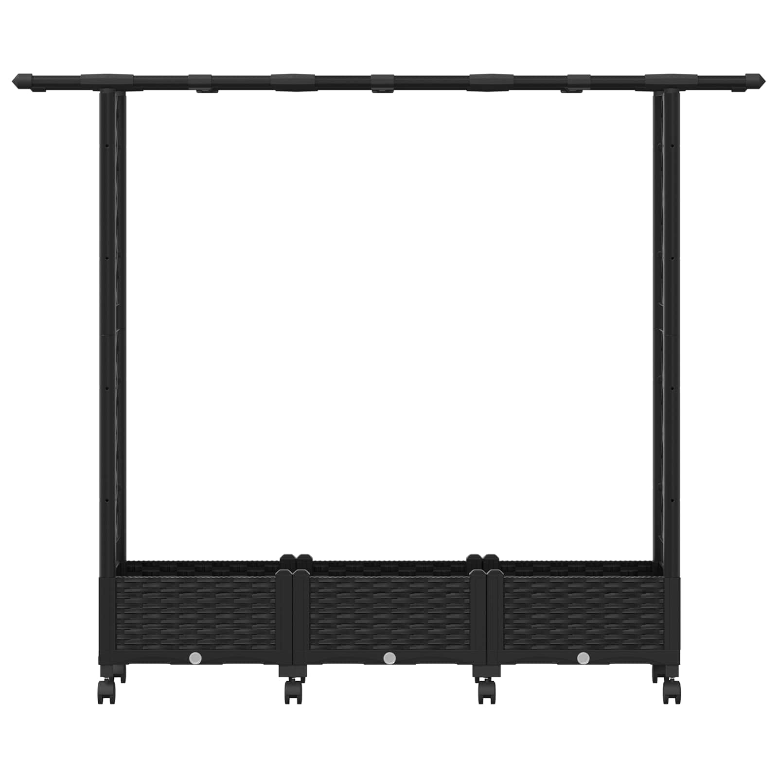 Letto Rialzato con Griglia e Tetto Nero 164 x 40 x 127 cm PP
