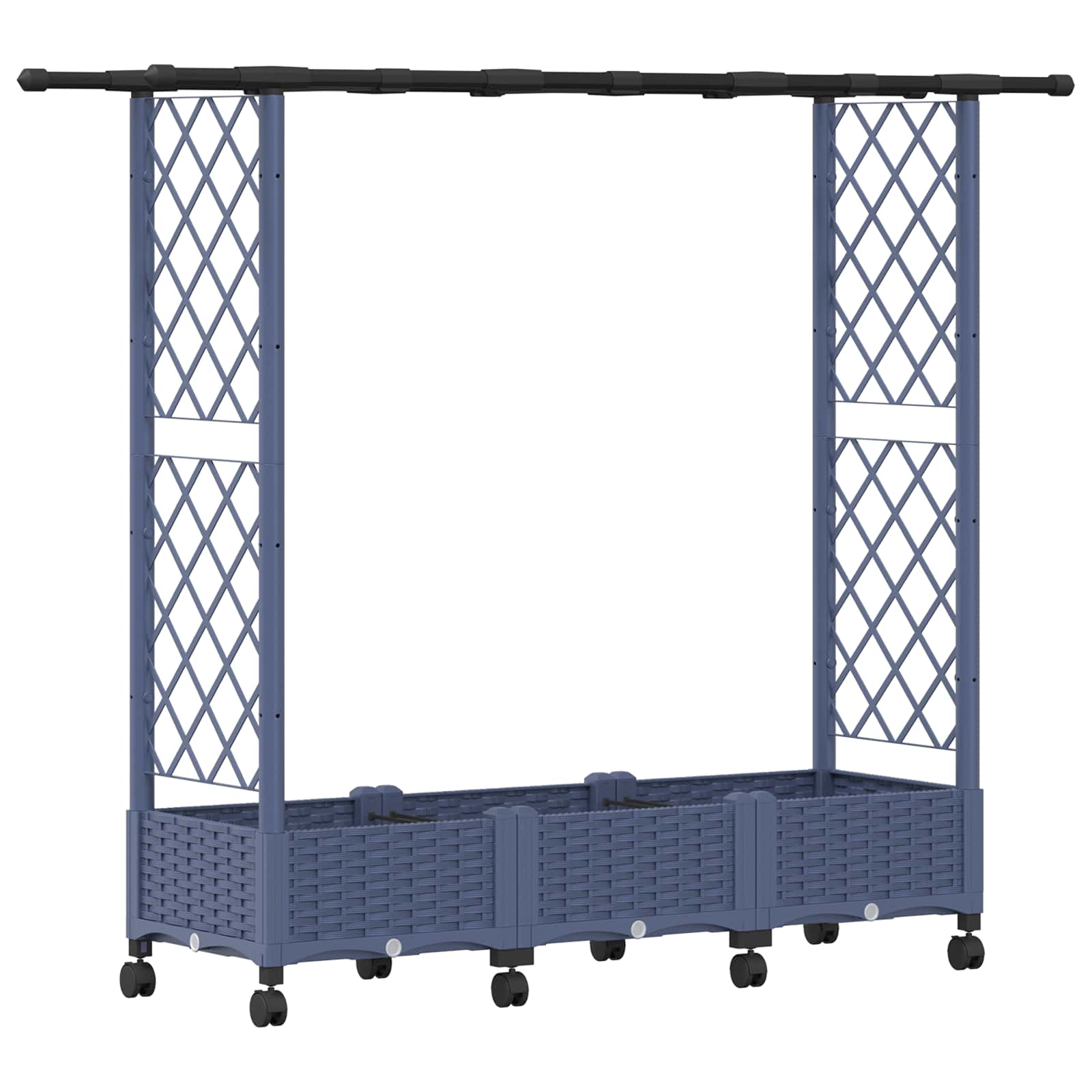 Letto Rialzato con Griglia e Tetto Grigio 164 x 40 x 127 cm PP