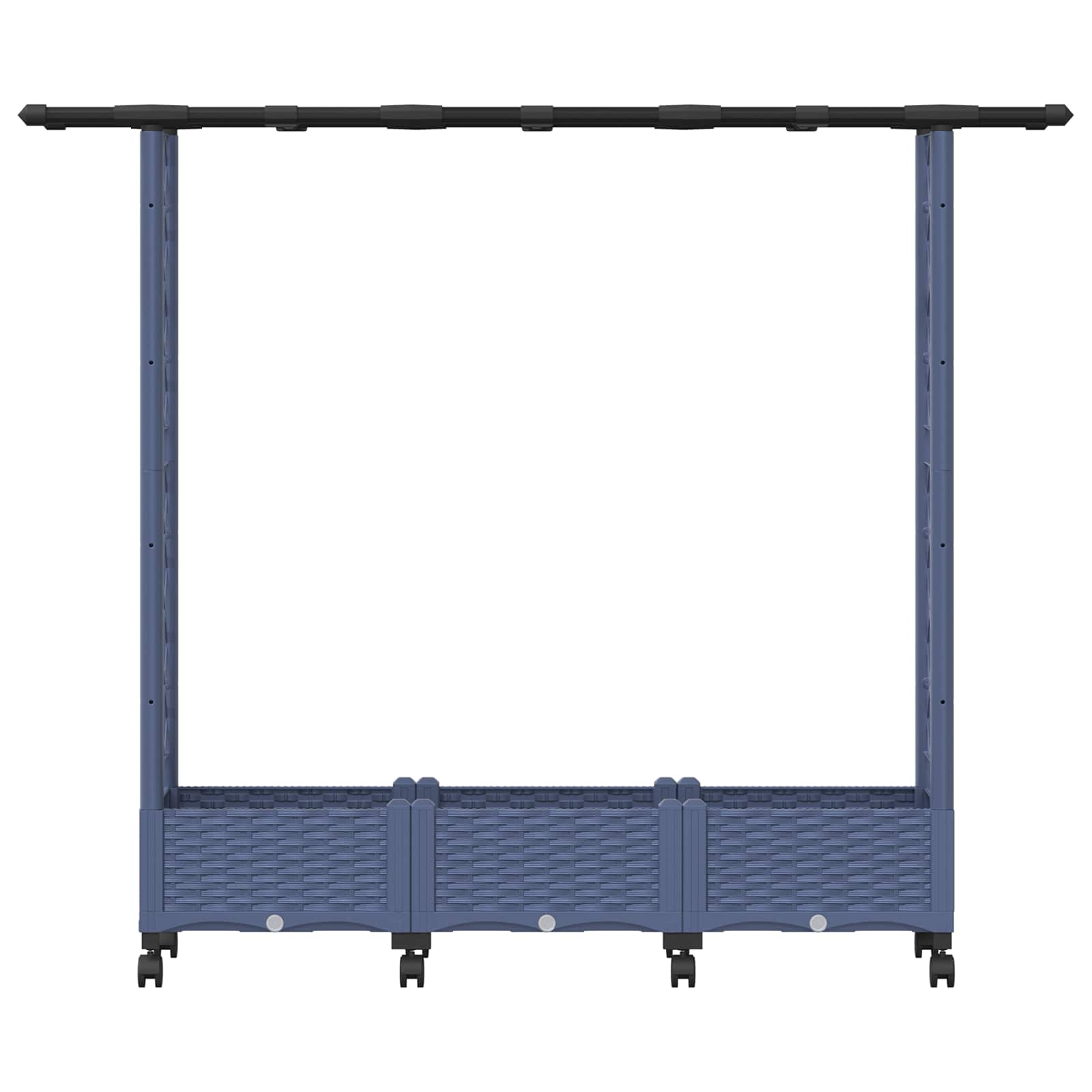 Letto Rialzato con Griglia e Tetto Grigio 164 x 40 x 127 cm PP