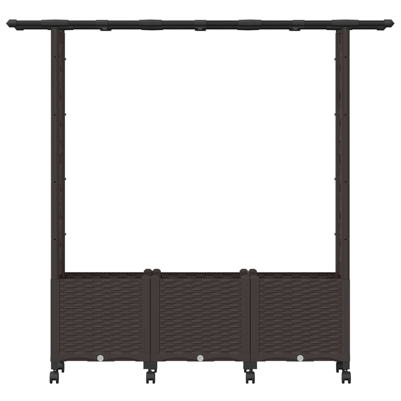 Letto Rialzato con Griglia e Tetto Marrone 162,5 x 40 x 142 cm
