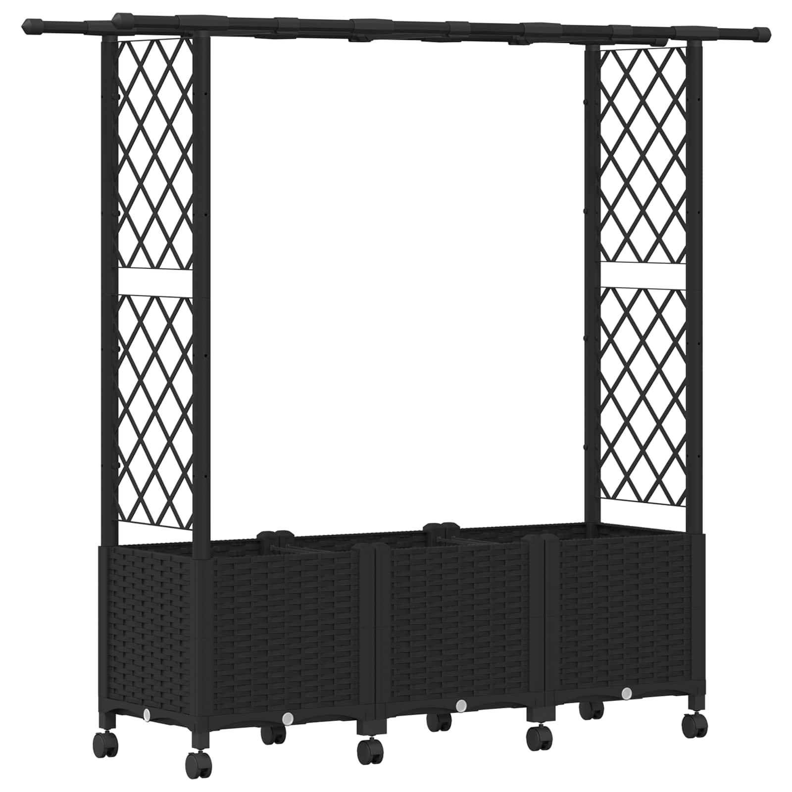Letto Rialzato con Griglia e Tetto Nero 162,5 x 40 x 142 cm PP