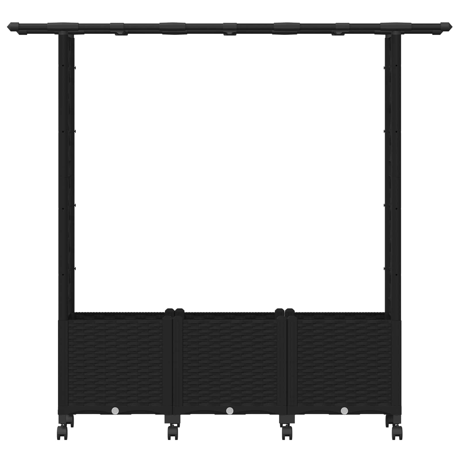 Letto Rialzato con Griglia e Tetto Nero 162,5 x 40 x 142 cm PP