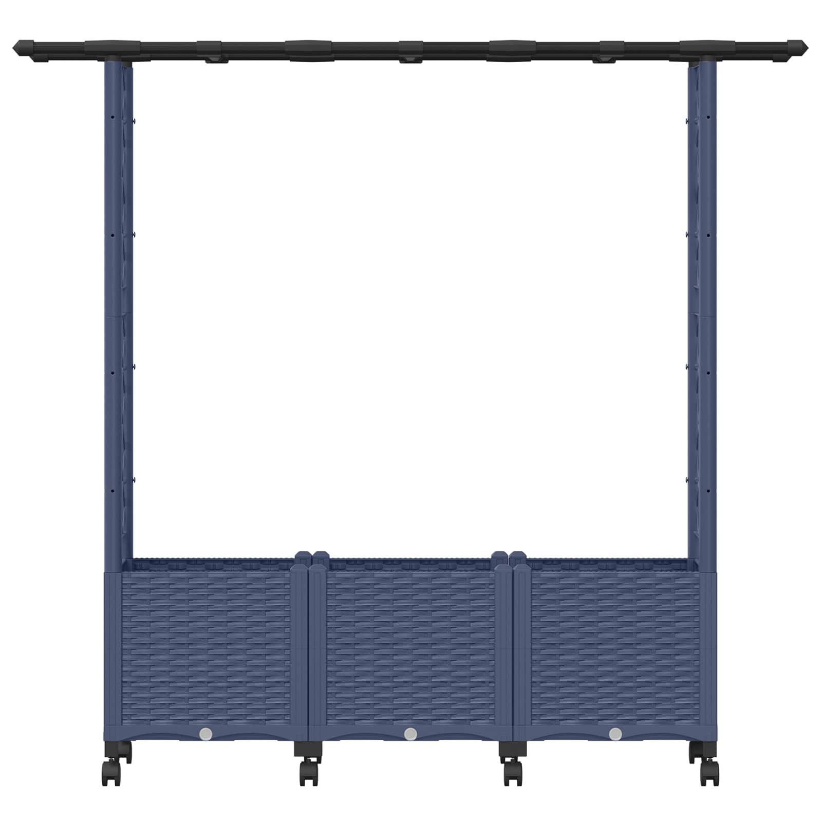 Letto Rialzato con Griglia e Tetto Grigio 162,5 x 40 x 142 cm