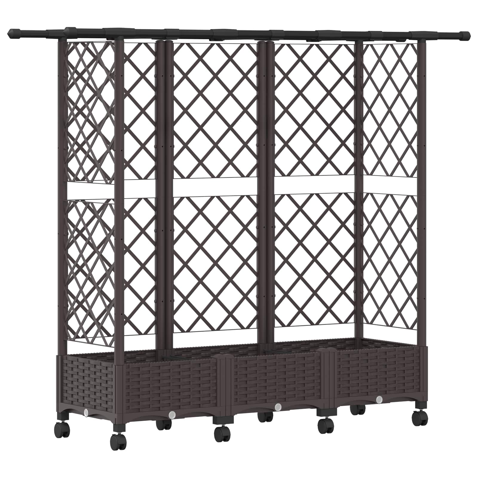 Letto Rialzato con Griglia e Tetto Marrone 164 x 40 x 127 cm PP