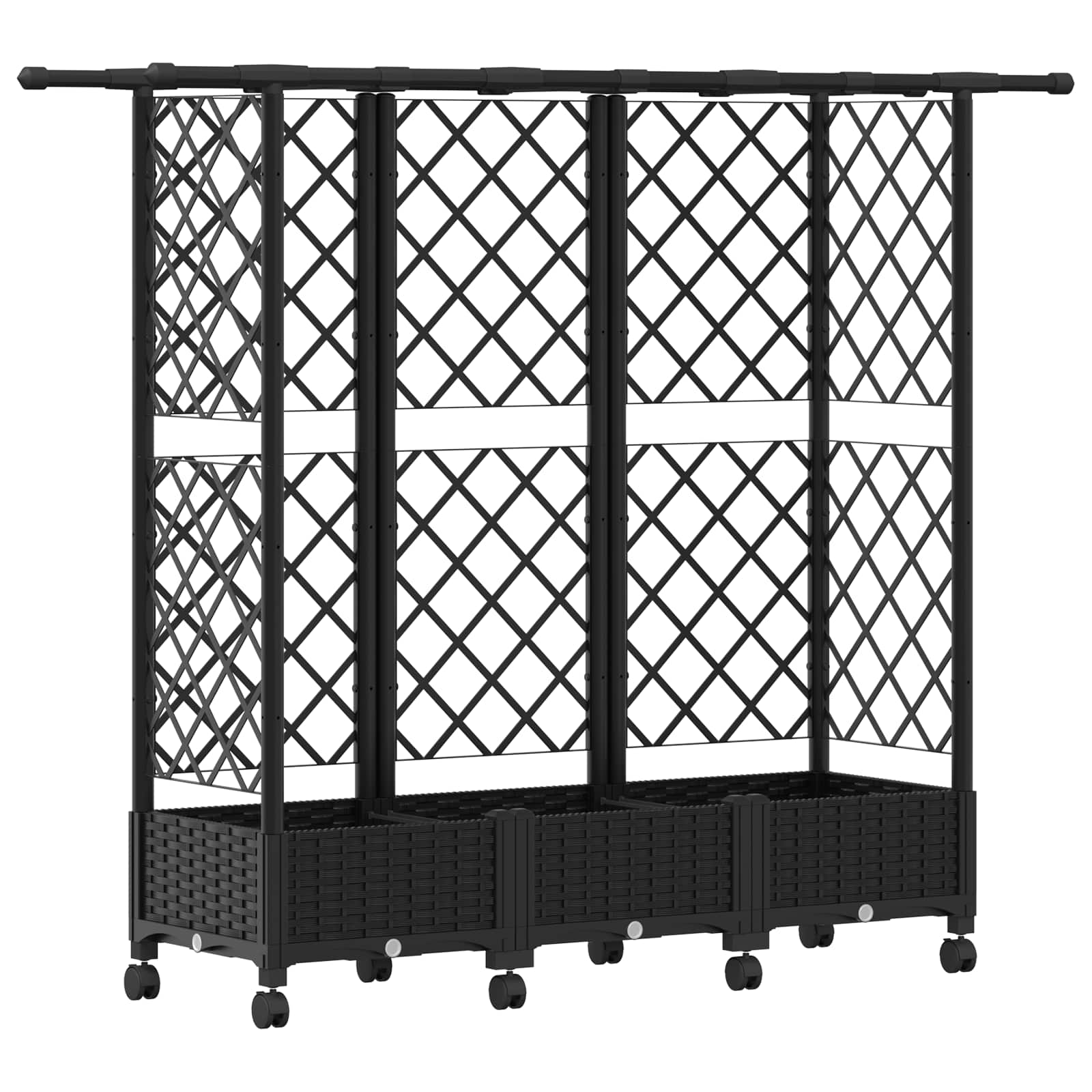 Letto Rialzato con Griglia e Tetto Nero 164 x 40 x 127 cm PP
