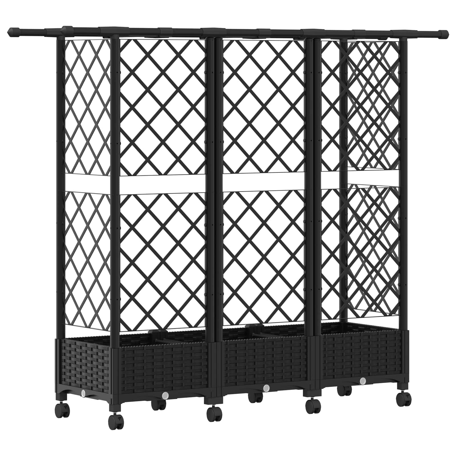 Letto Rialzato con Griglia e Tetto Nero 164 x 40 x 127 cm PP