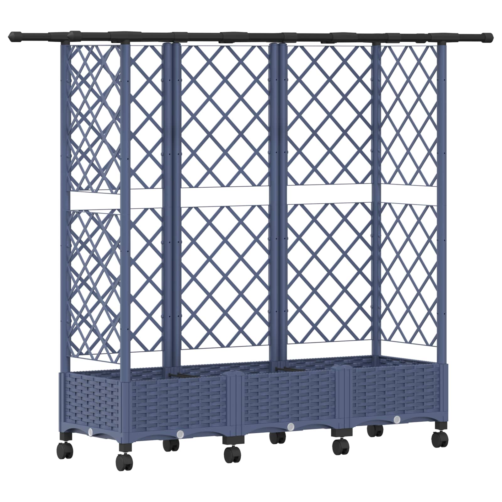 Letto Rialzato con Griglia e Tetto Grigio 164 x 40 x 127 cm PP