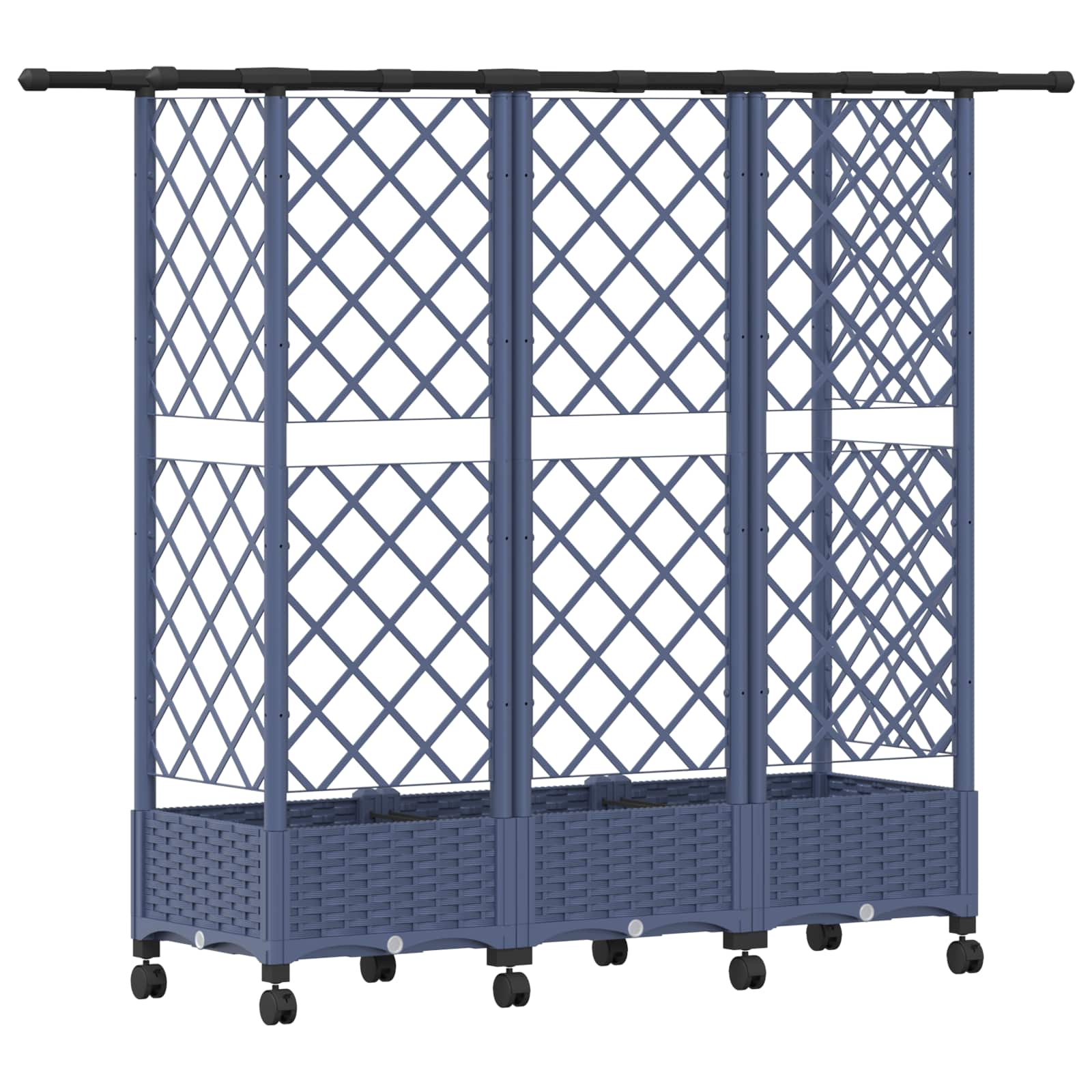Letto Rialzato con Griglia e Tetto Grigio 164 x 40 x 127 cm PP