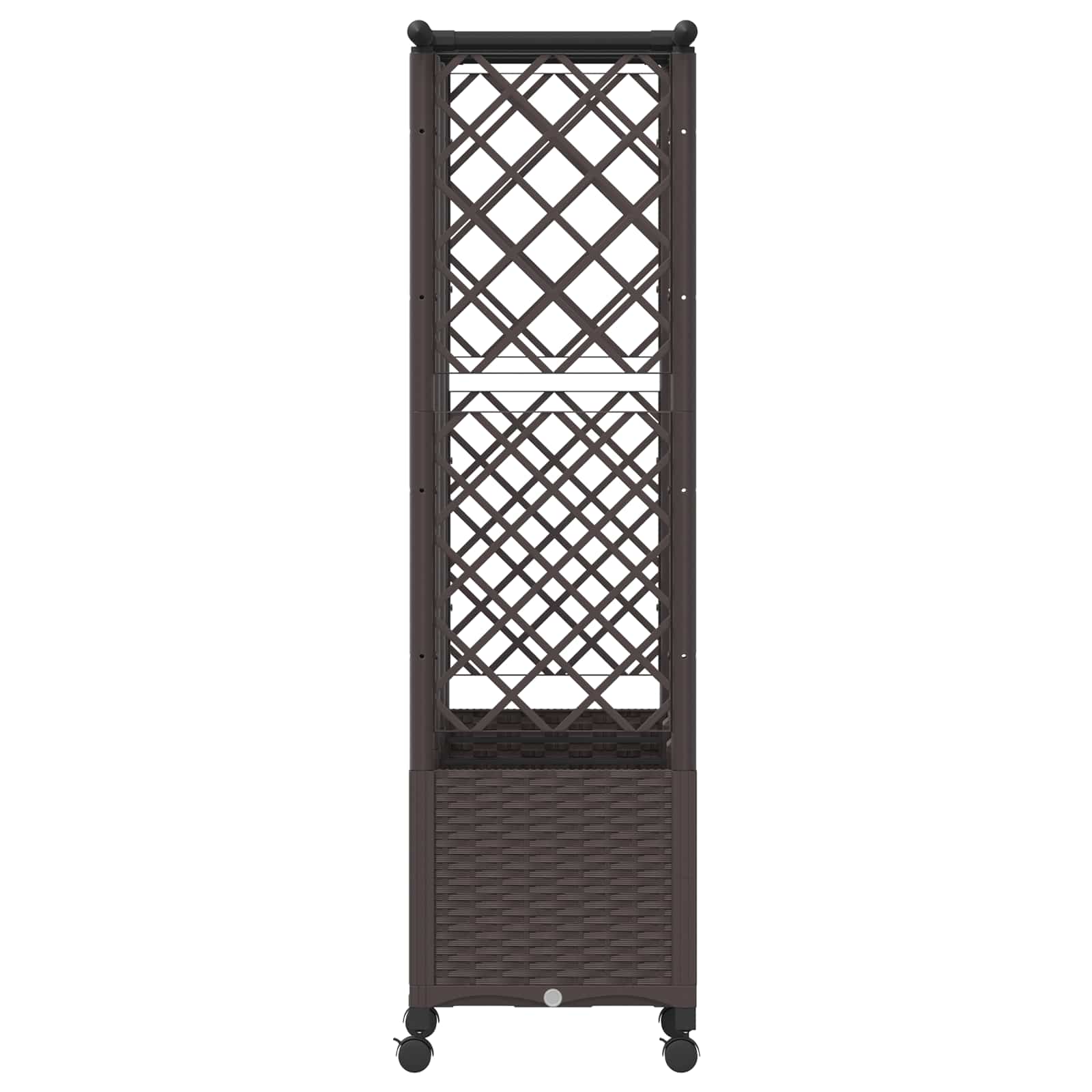 Letto Rialzato con Griglia e Tetto Marrone 163,5 x 40 x 142 cm