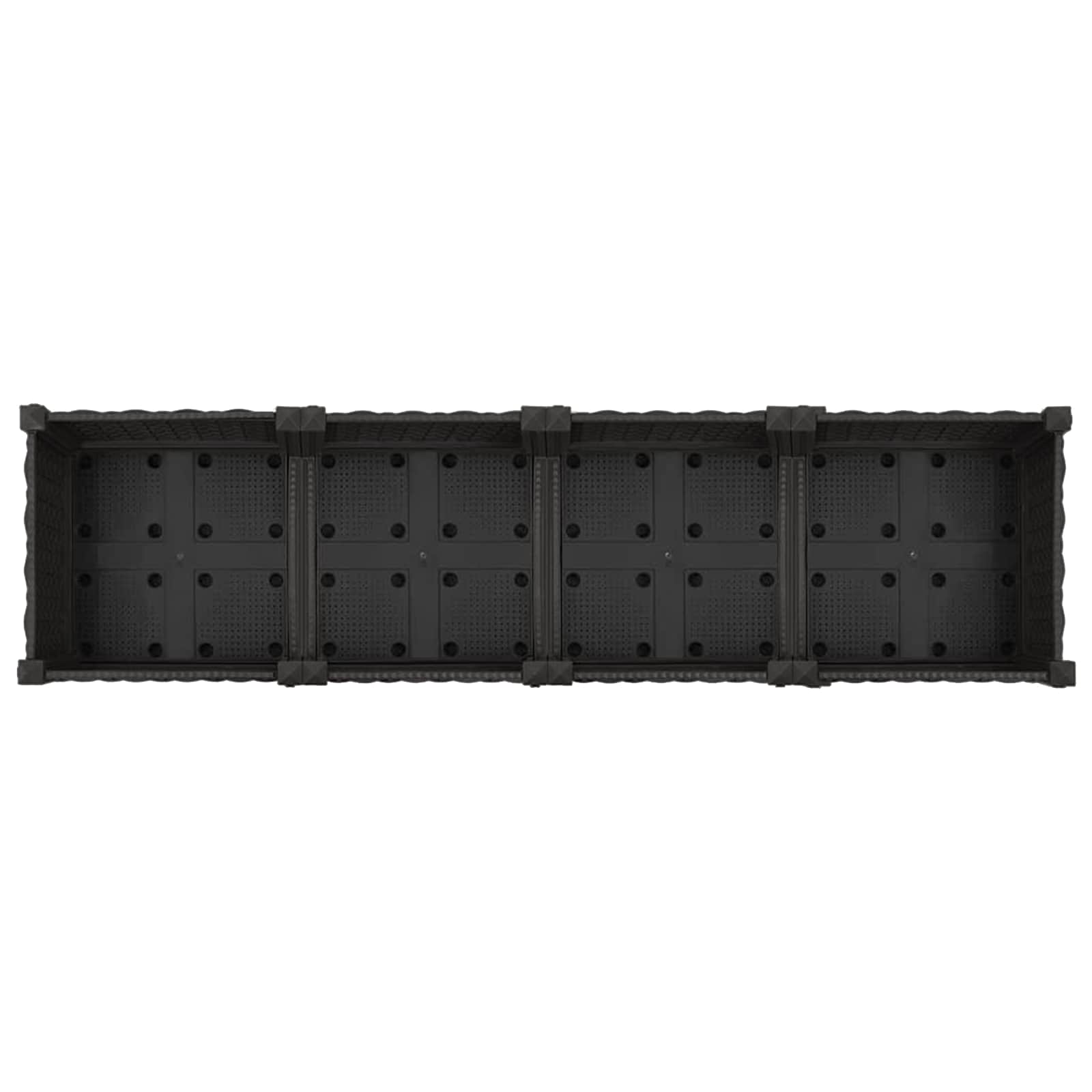 Vaso da Giardino con Ruote Nero 160 x 40 x 29 cm PP