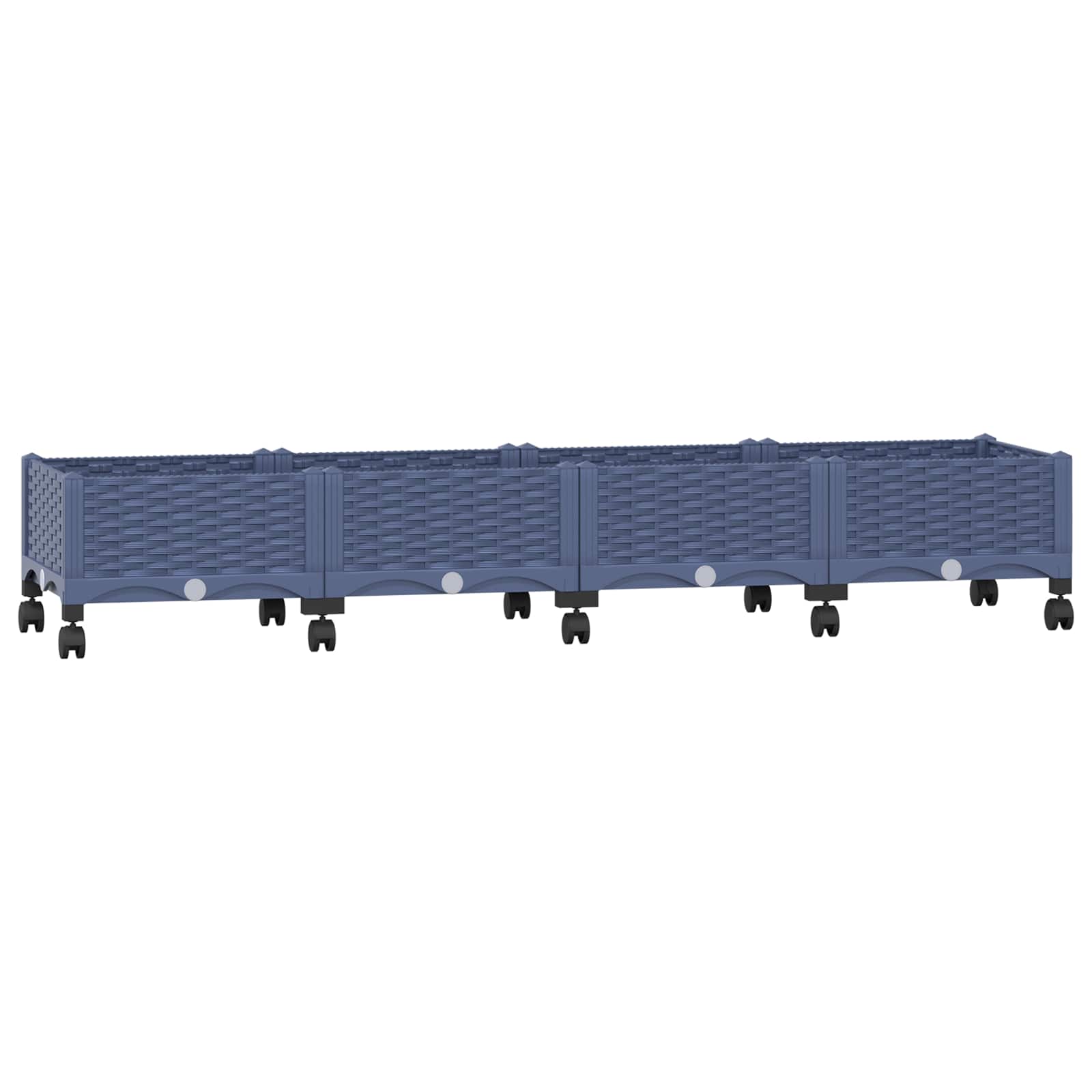 Vaso da Giardino con Ruote Blu Grigio 160 x 40 x 33 cm PP