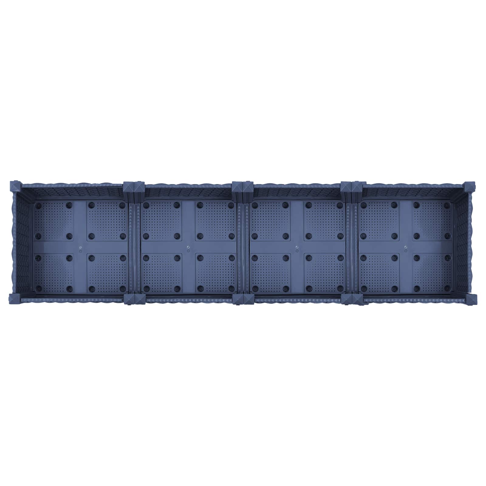 Vaso da Giardino con Ruote Blu Grigio 160 x 40 x 33 cm PP