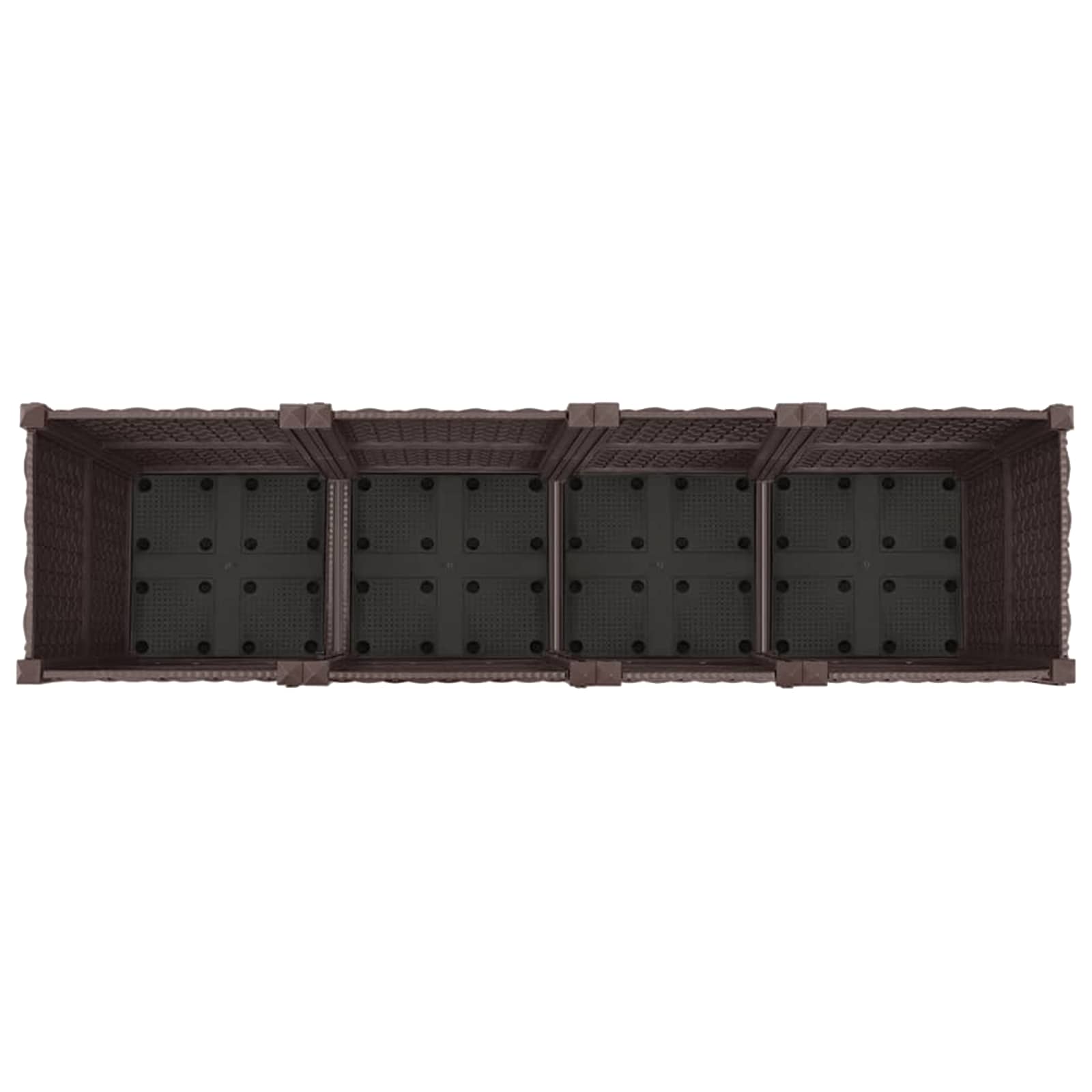 Vaso da Giardino con Ruote Marrone 160 x 40 x 44 cm PP