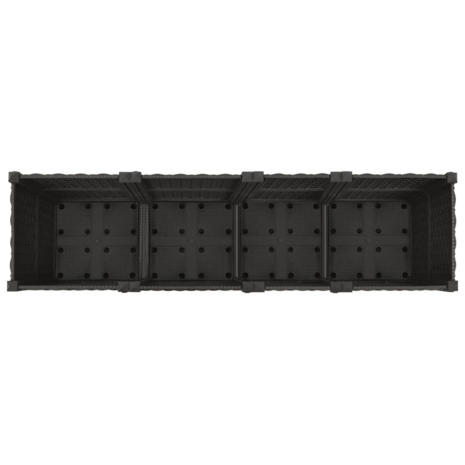 Vaso da Giardino con Ruote Nero 160 x 40 x 44 cm PP