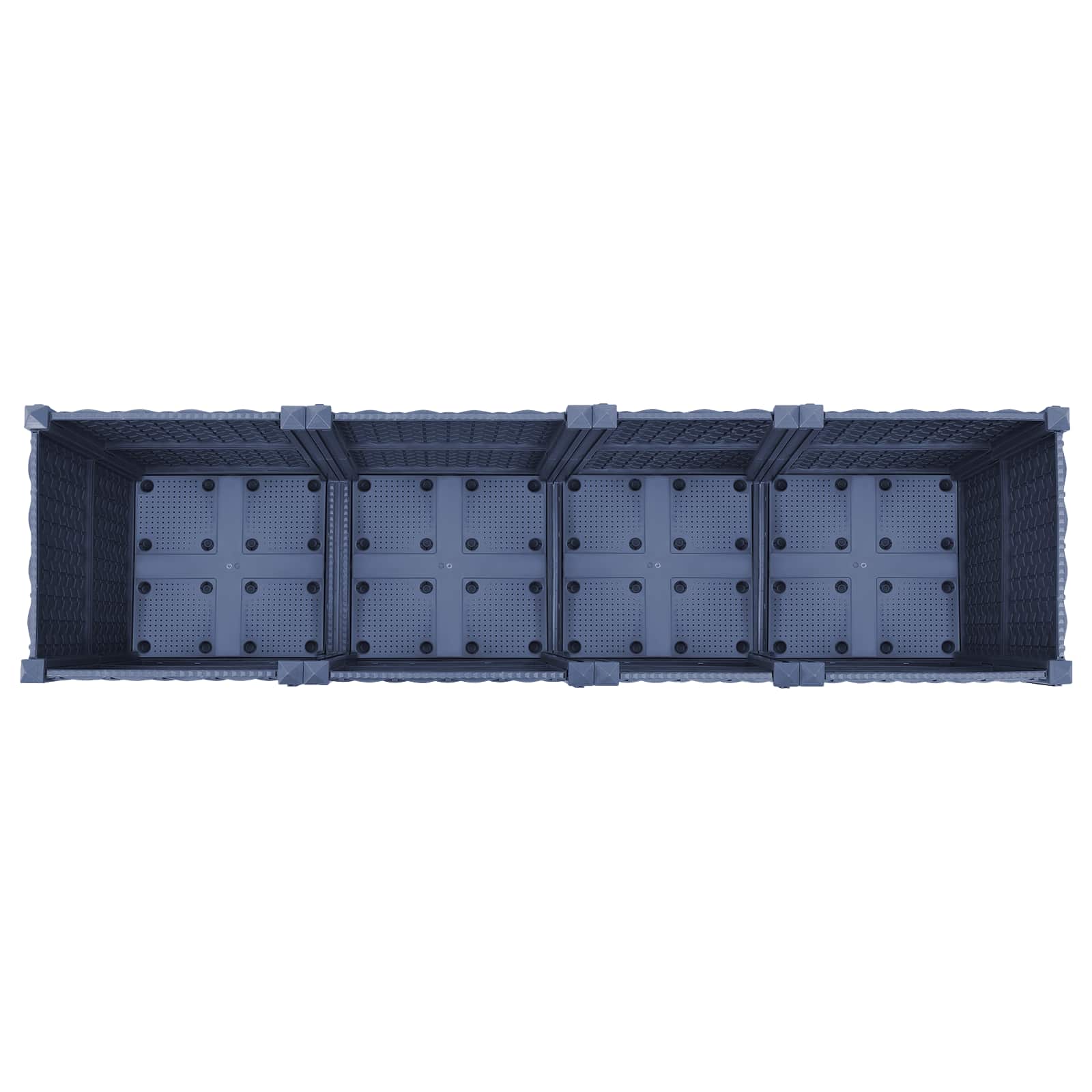 Vaso da Giardino con Ruote Blu Grigio 160 x 40 x 48 cm PP