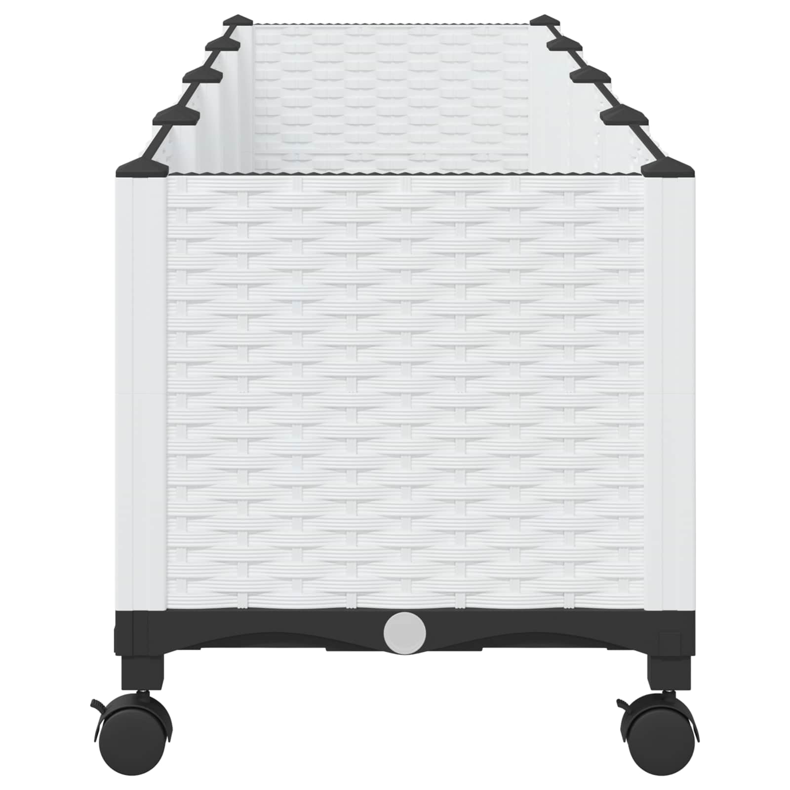 Vaso da Giardino con Ruote Bianco 160 x 40 x 48 cm PP