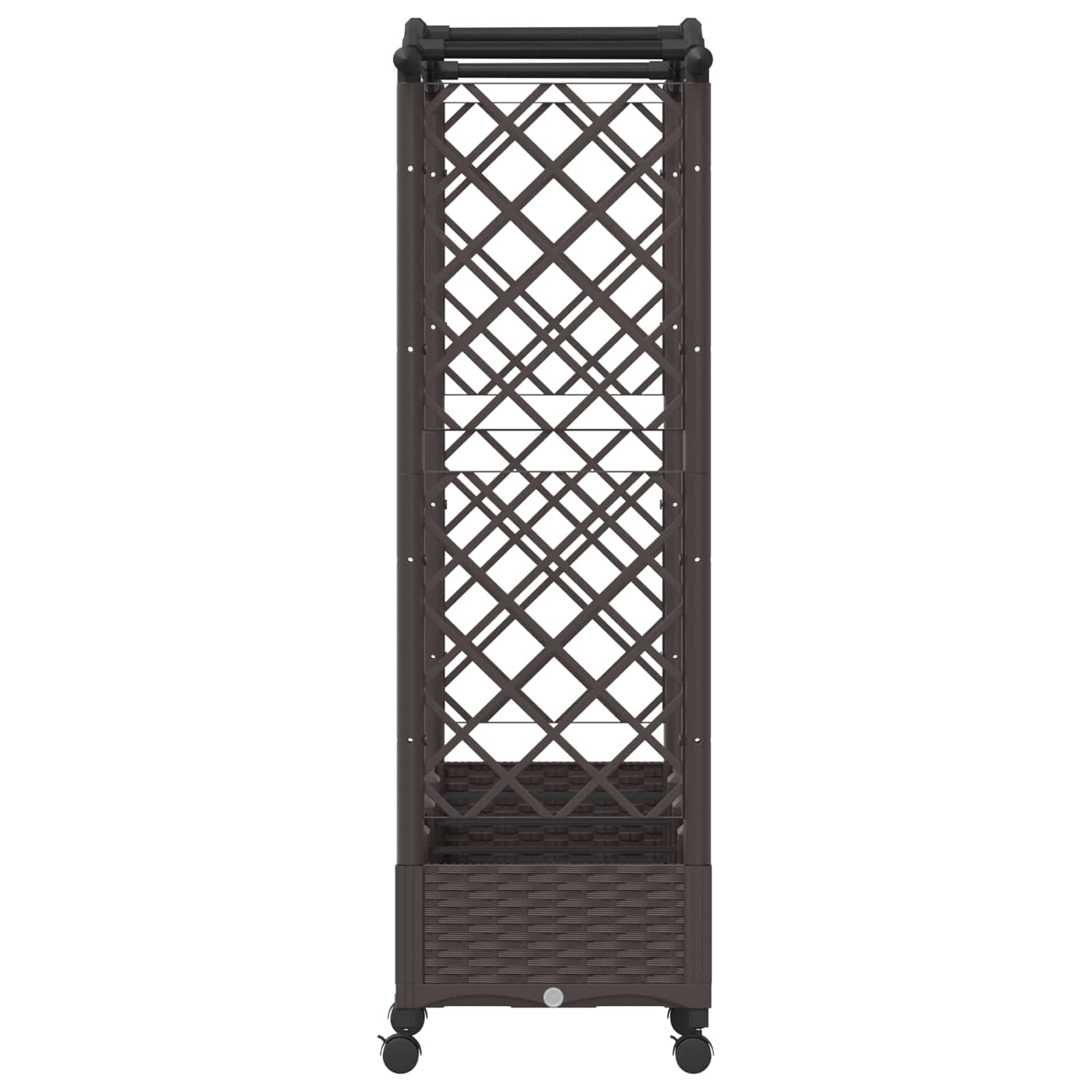 Letto Rialzato con Griglia e Tetto Marrone 207 x 40 x 129 cm PP