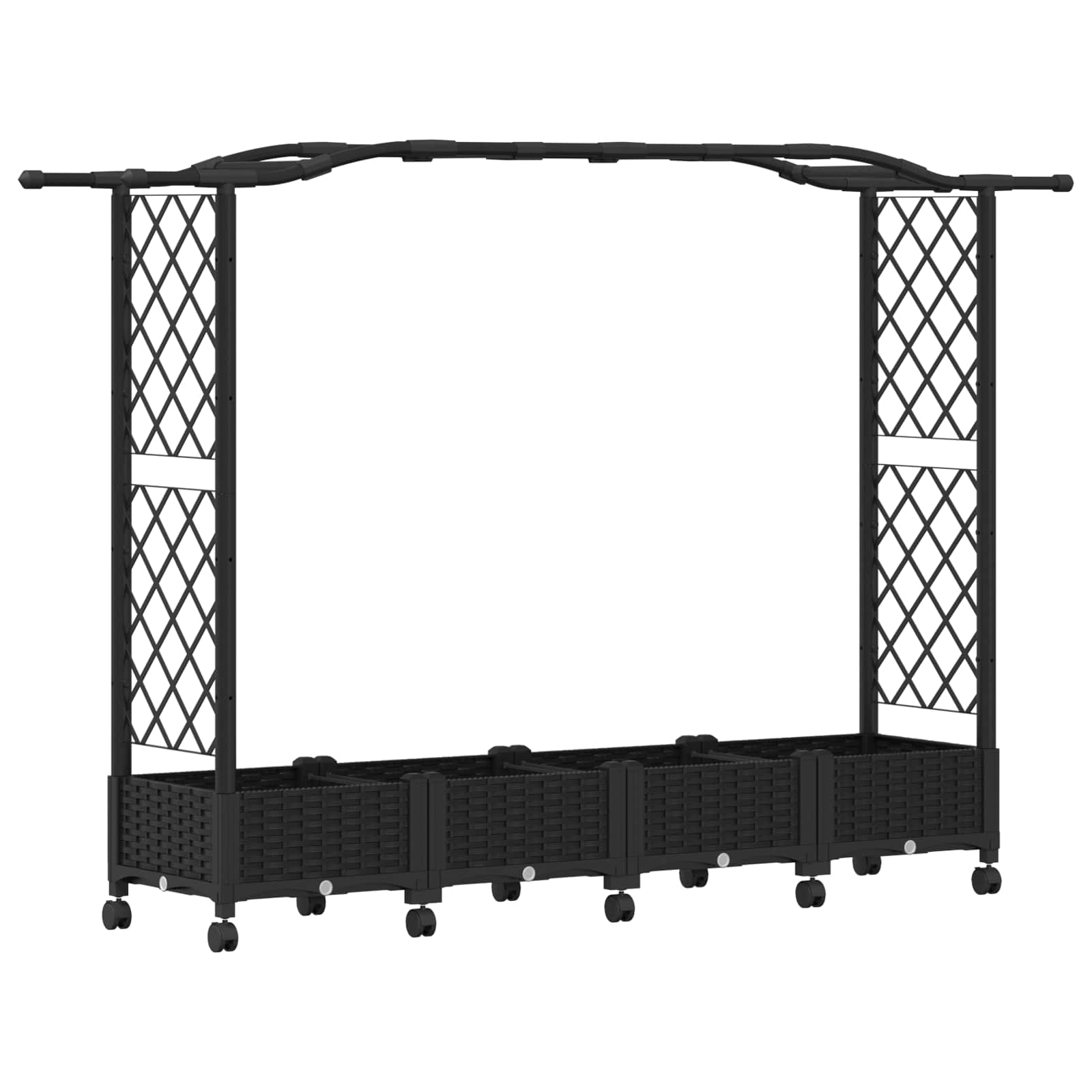 Letto Rialzato con Griglia e Tetto Nero 207 x 40 x 129 cm PP
